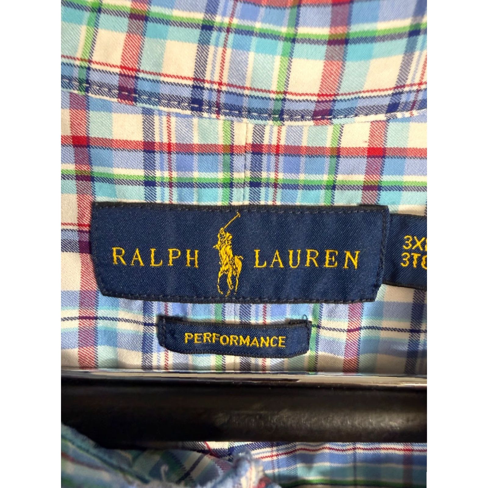 Ralph Lauren Ralph Lauren Performance Shirt Mens 3XB Blue Plaid Stretch Button Down Pony Logo Long Sleeve Size US XXL / EU 58 / 5 - 6 Thumbnail