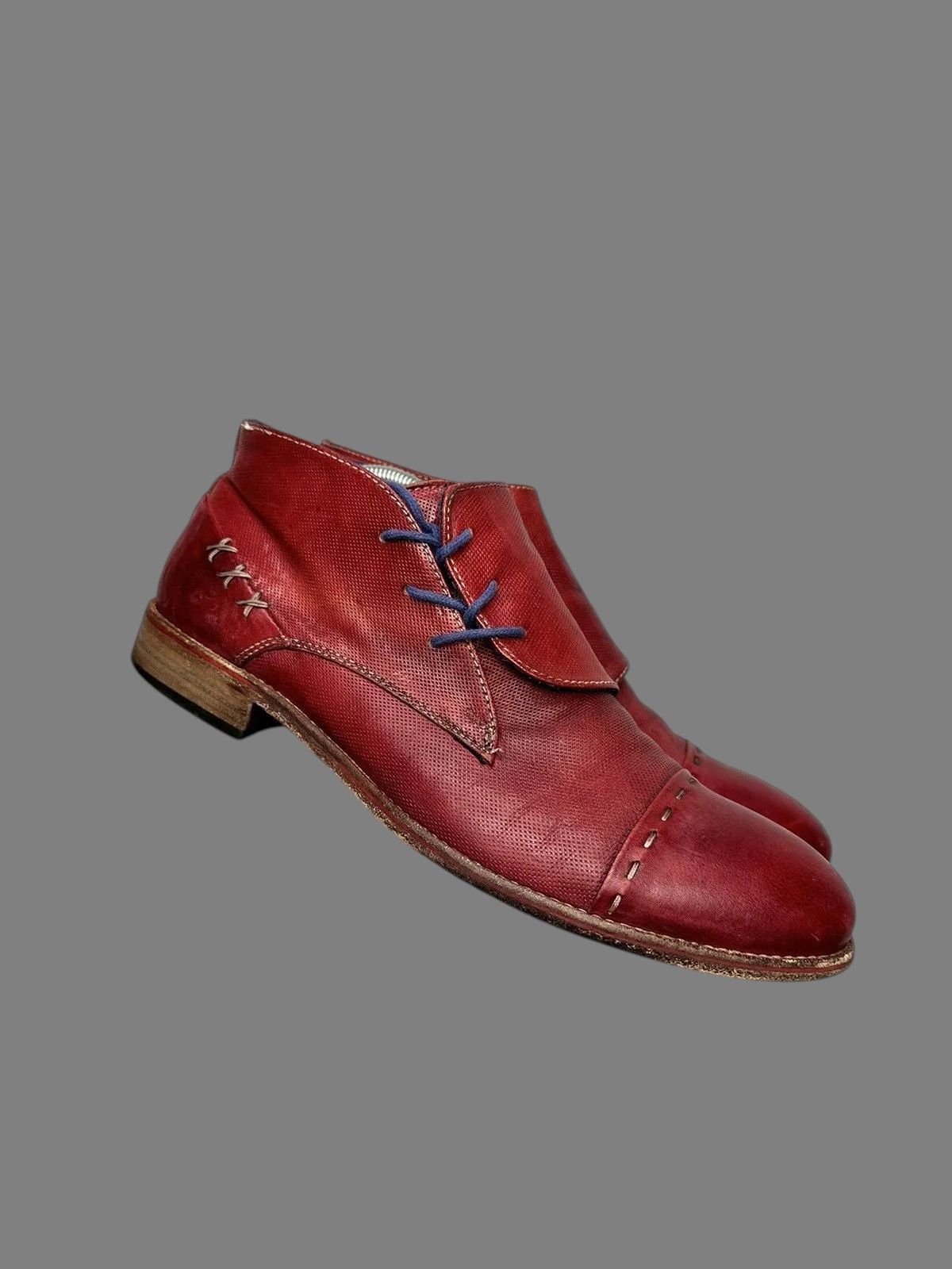 If Six Was Nine Vintage Holy Haferl Leather Red Shoes Alpine Style Rare Size US 9 / EU 42 - 10 Thumbnail