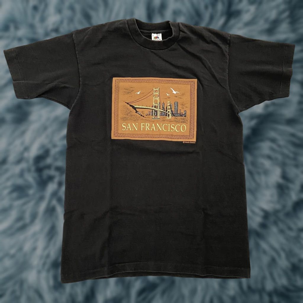 Vintage VINTAGE Keehn Scenes Shirt Adult Large Black Gold 1990s Graphic Tee Mens L Size US L / EU 52-54 / 3 - 1 Thumbnail