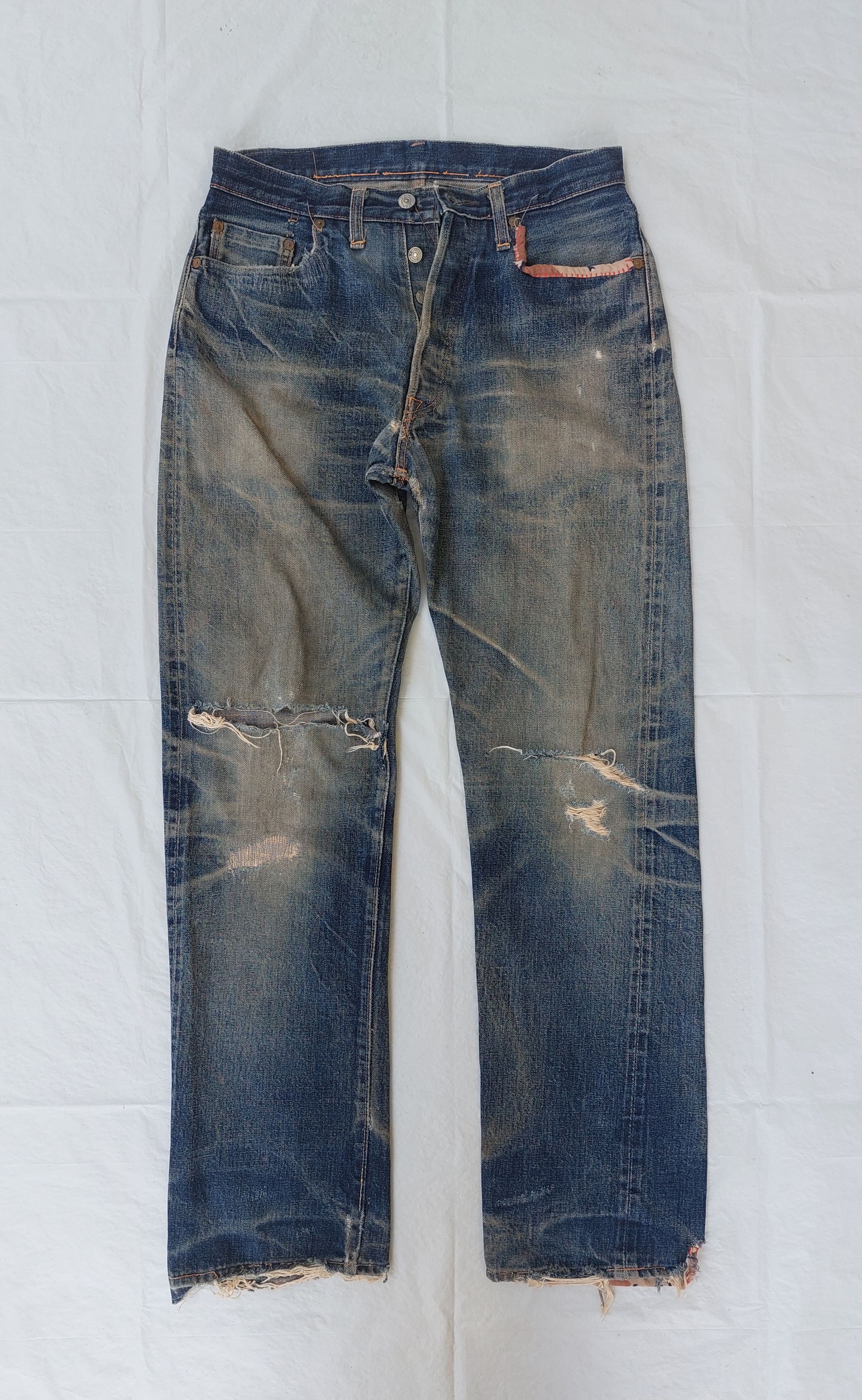 image of Denime Distressed Selvedge Jeans, Men's (Size 31)