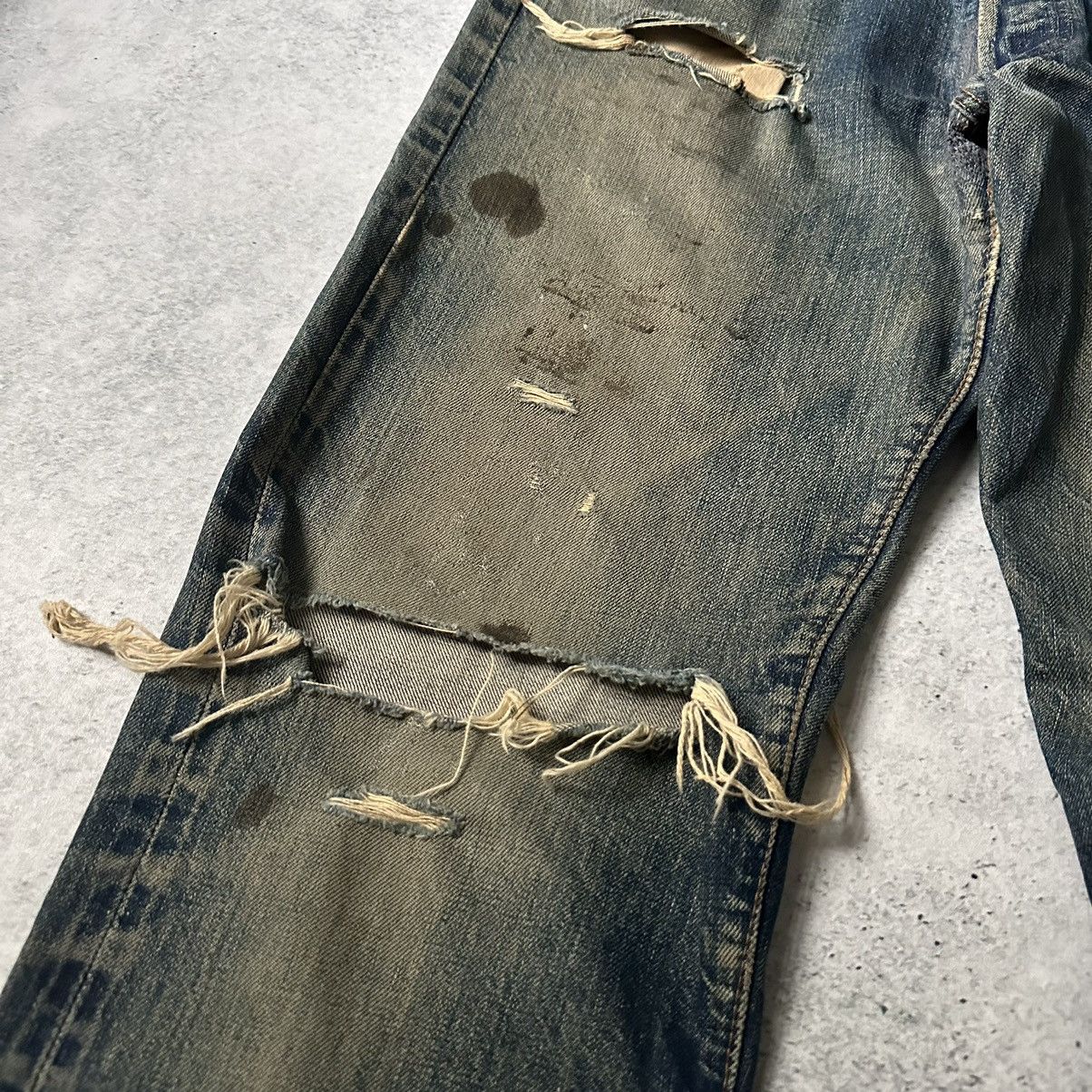 Levi's 70’s Vintage Levis THRASHED Dirt Wash Denim Size US 33 - 3 Thumbnail