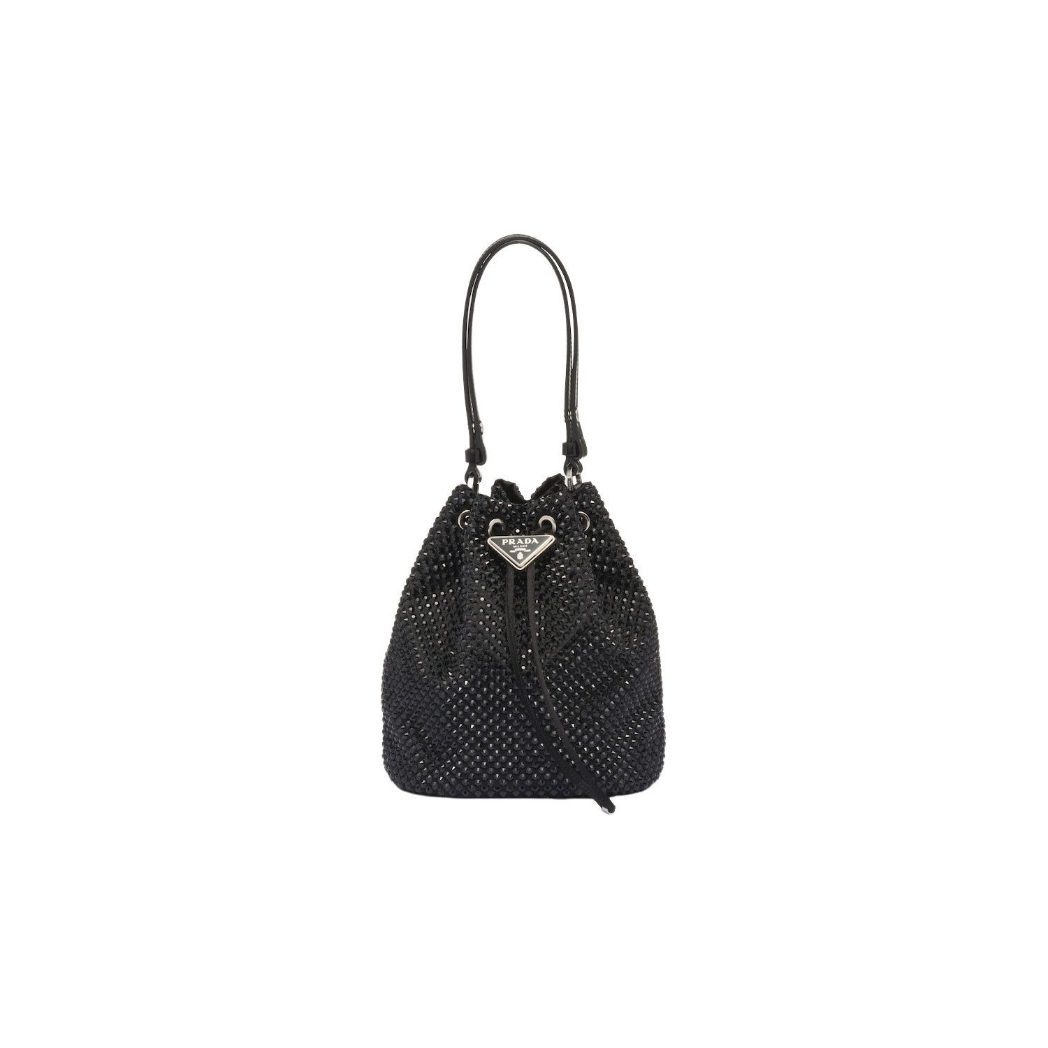 Prada PRADA $3750 Black Satin WIth Crystals Mini Top Handle Bag Ne Size ONE SIZE - 1 Thumbnail