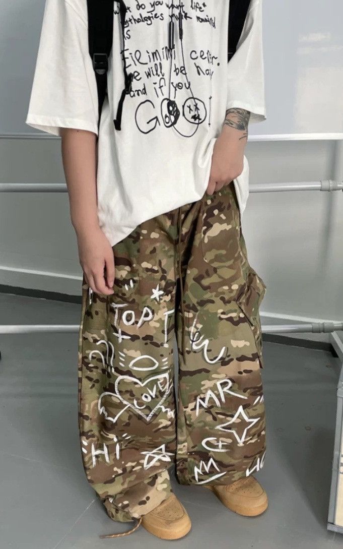 Japanese Brand × Vintage Utility grunge y2k graffiti camouflage camo cargo pants Size US 33 - 2 Thumbnail