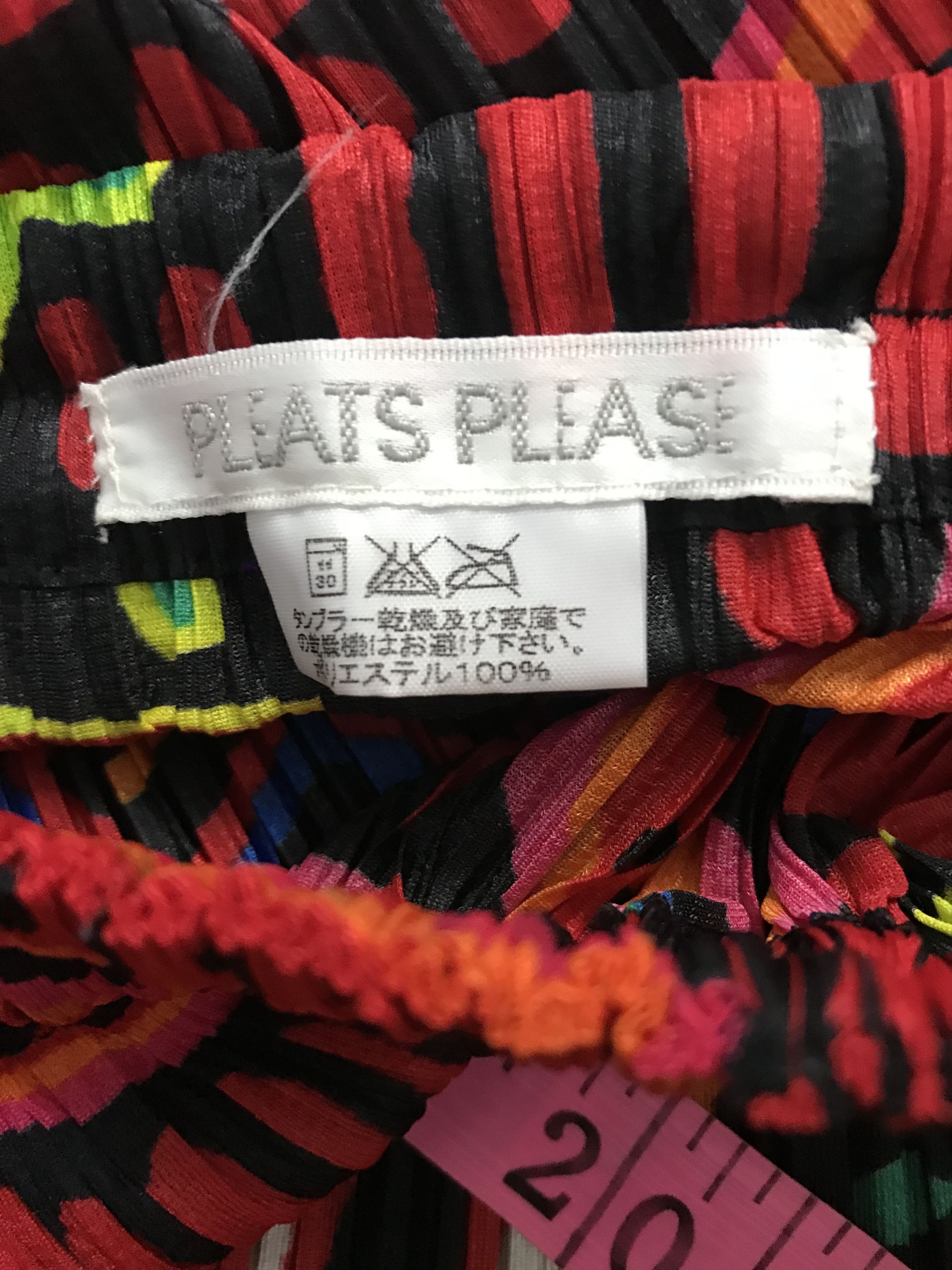 Issey Miyake × Pleats Please Issey Miyake Pleats Please Issey Miyake Colourful Print Pleated Skirt Size 31" - 5 Thumbnail