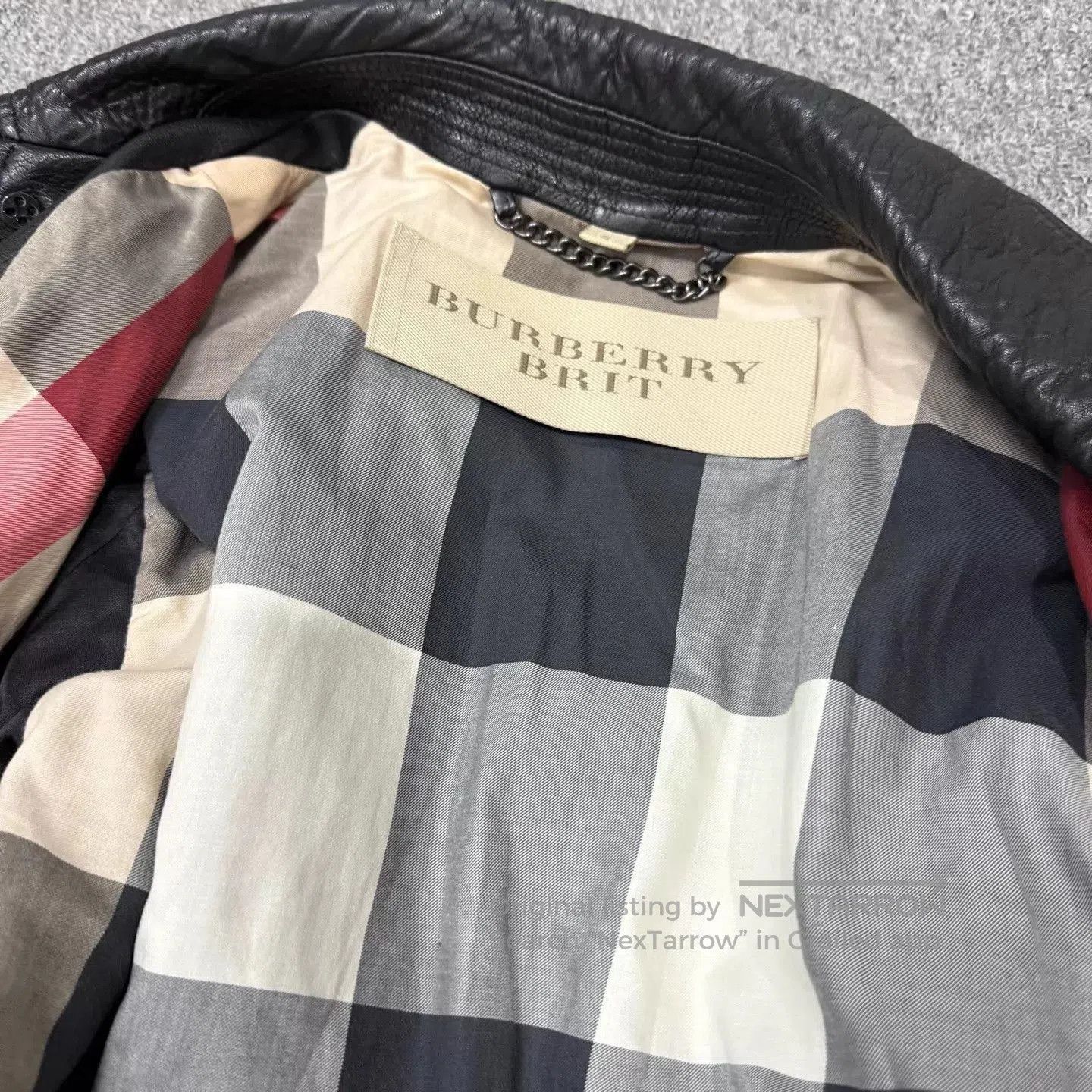 Burberry Black Leather Jacket with Zip Front and Pockets. Size US S / EU 44-46 / 1 - 4 Thumbnail