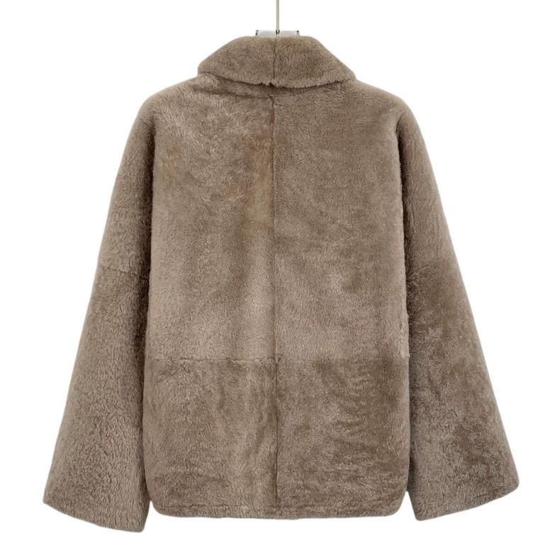 Max Mara Max Mara Taupe lapel fur one-piece coat jacket Size S / US 4 / IT 40 - 2 Thumbnail