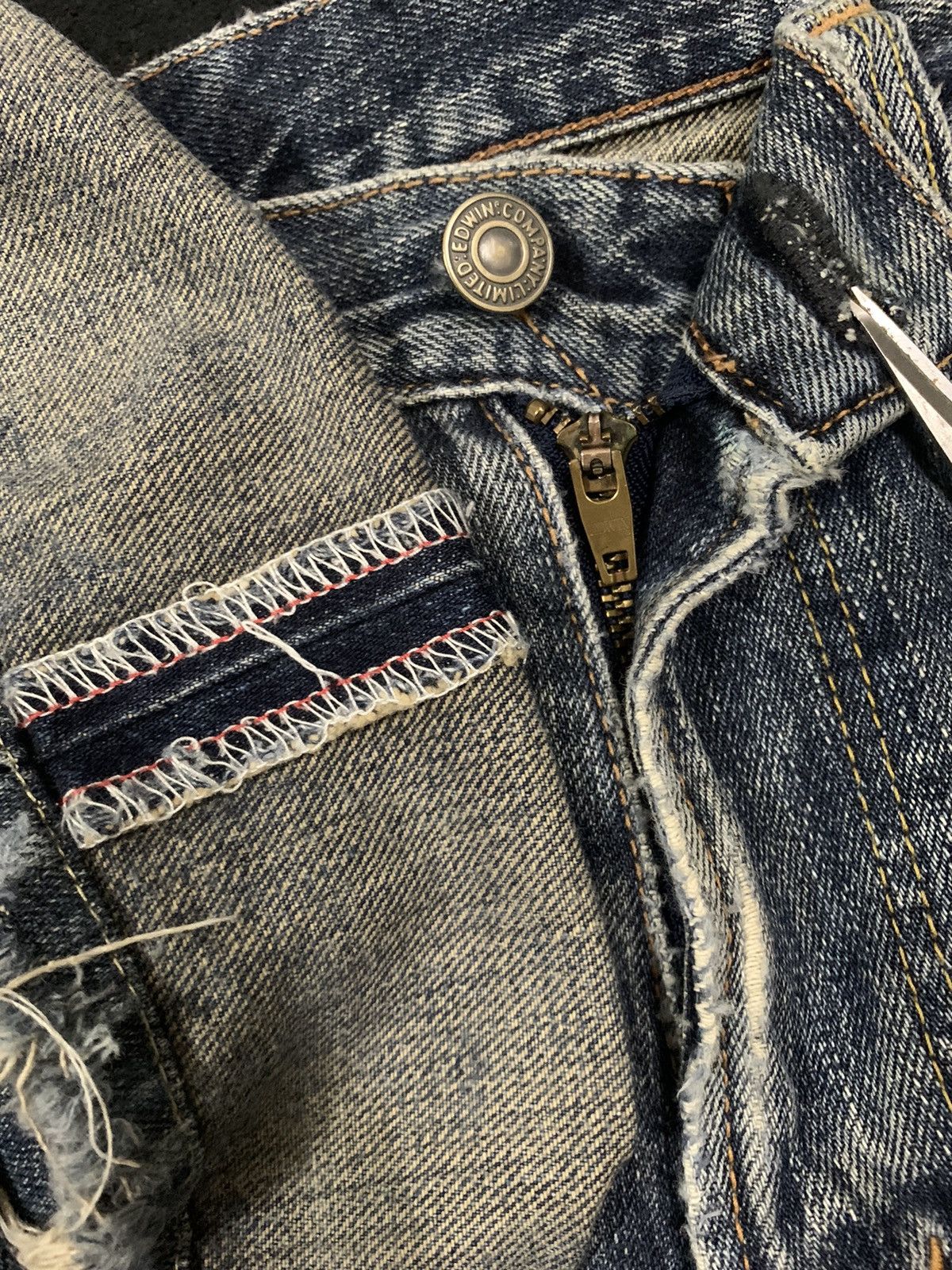 Edwin Vintage Edwin XV443 Regular Straight Distressed Grunge Jeans Size US 31 - 4 Thumbnail