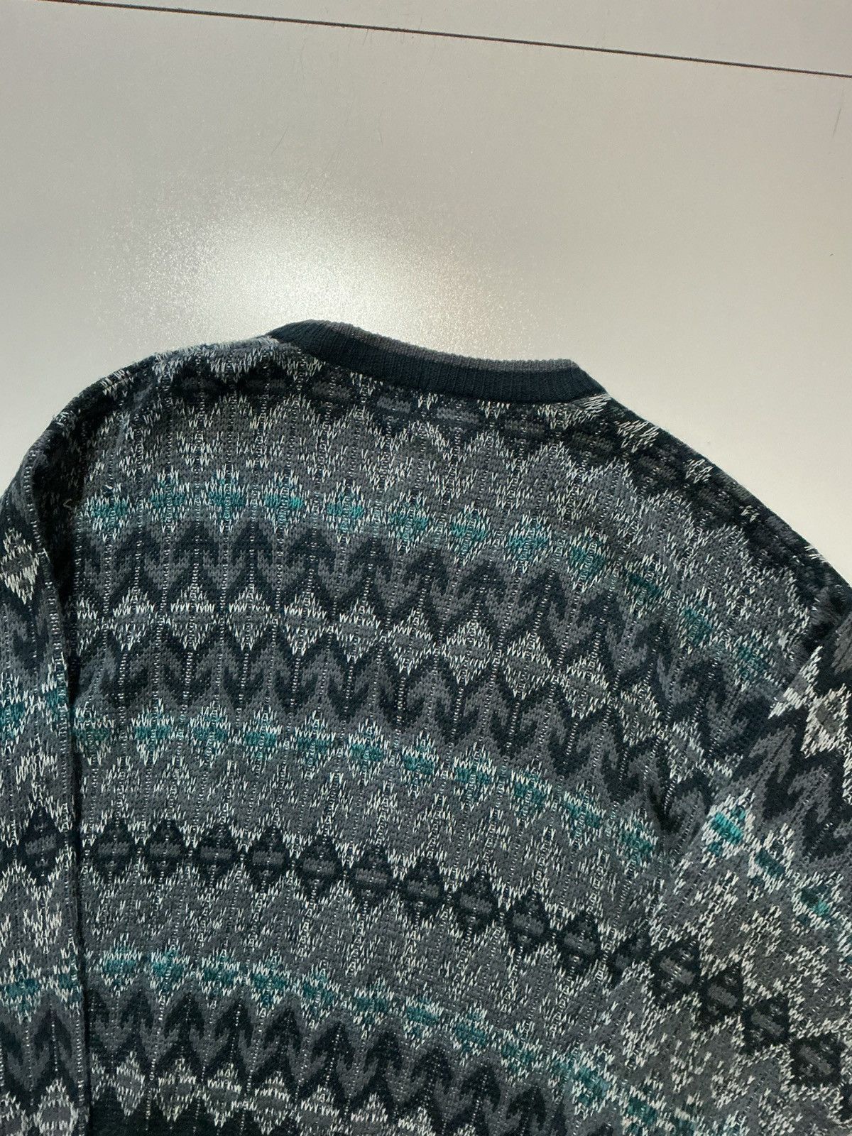 Vintage Vintage 80s 90s QB Collection Knit Arrows Cardigan Sweater Size US L / EU 52-54 / 3 - 4 Thumbnail