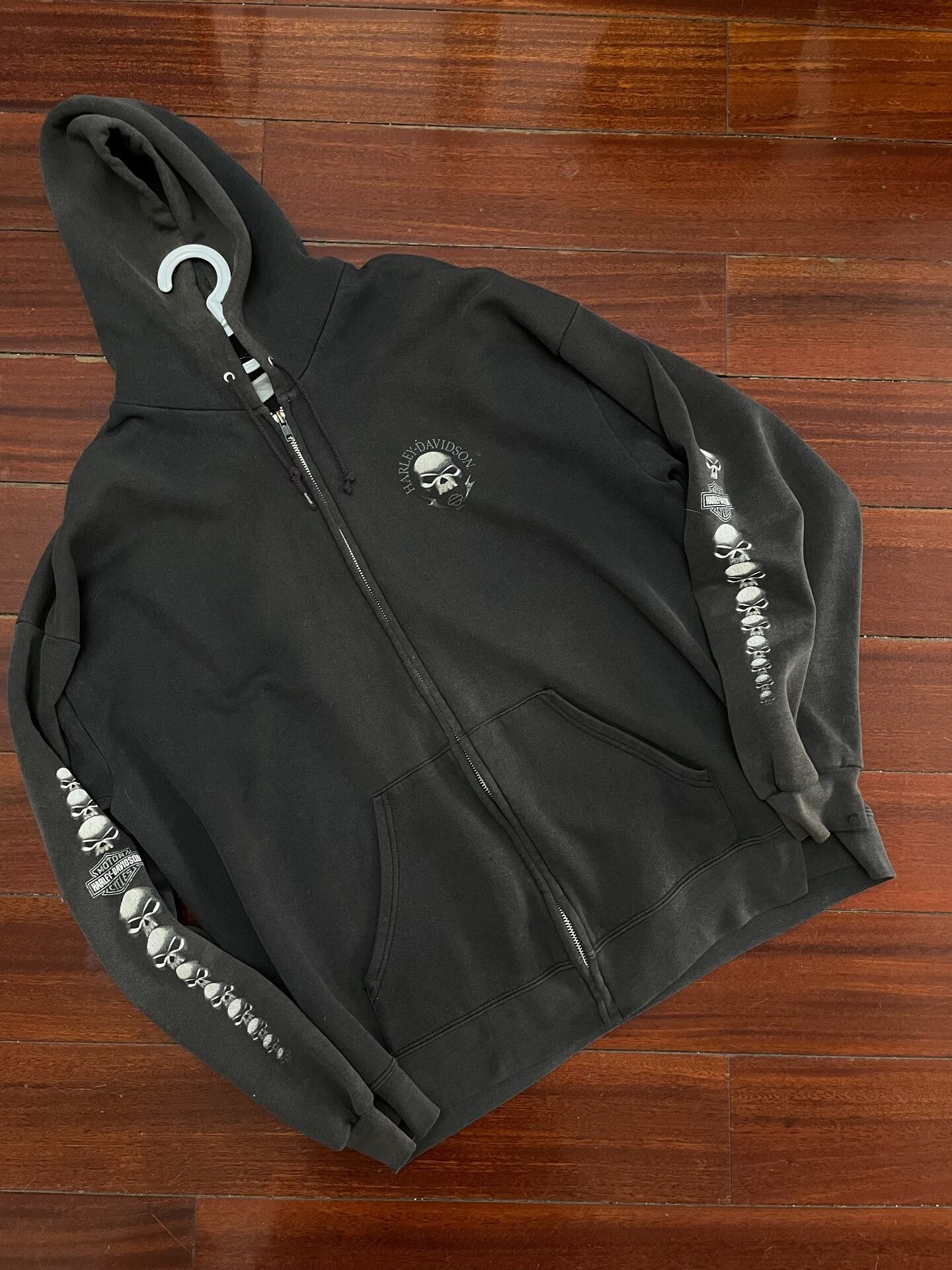 Vintage Vintage Harley Davidson Fade Zip Hoodie Size US M / EU 48-50 / 2 - 1 Thumbnail