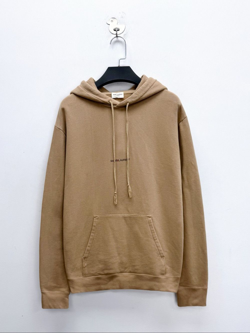 Saint Laurent Paris Saint Laurent Logo Embroidered Hoodie Beige Size M Size M / US 6-8 / IT 42-44 - 1 Thumbnail