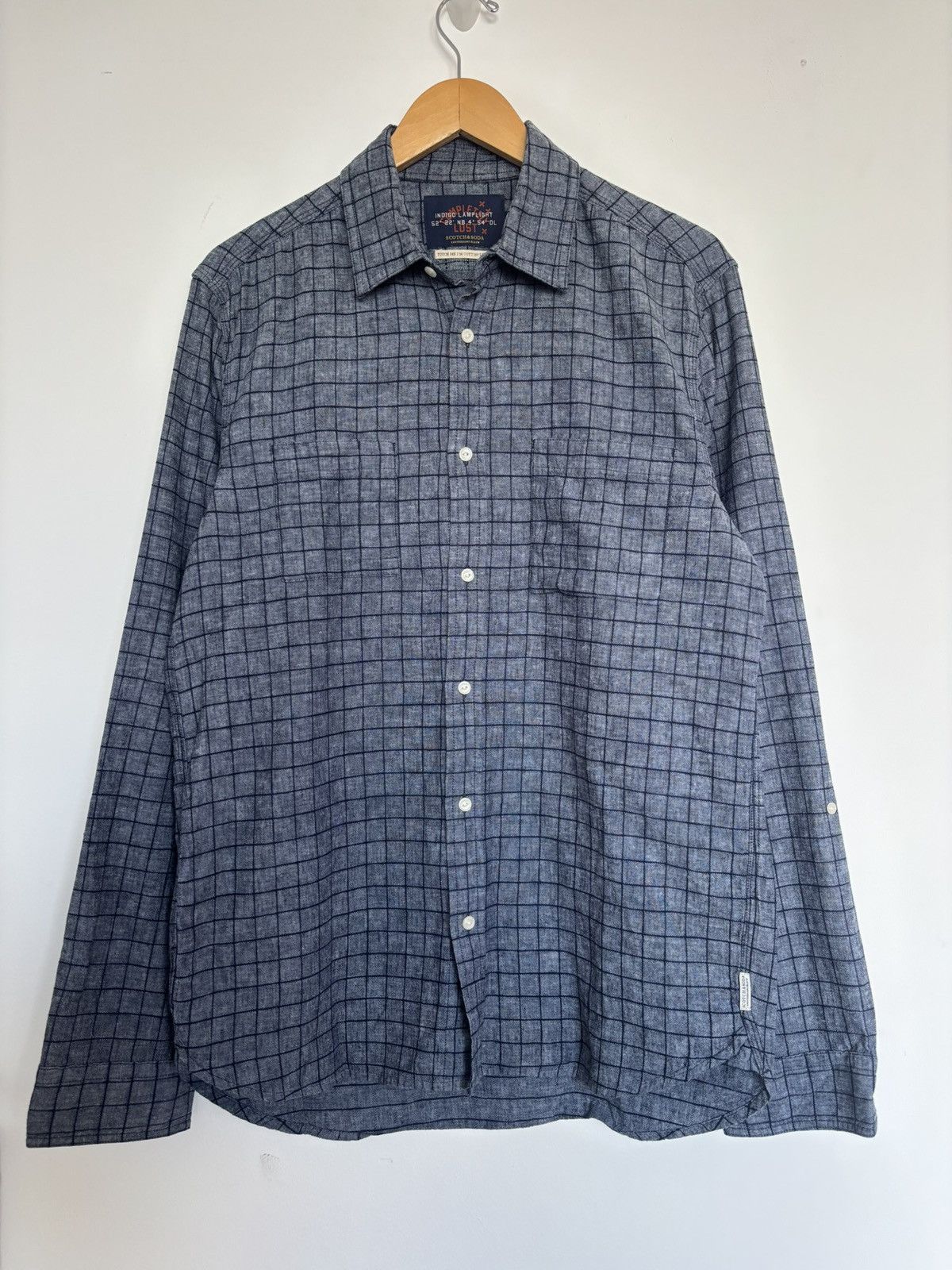 Scotch & Soda Scotch & Soda Cotton Linen Check Shirt Large L Size US L / EU 52-54 / 3 - 1 Thumbnail