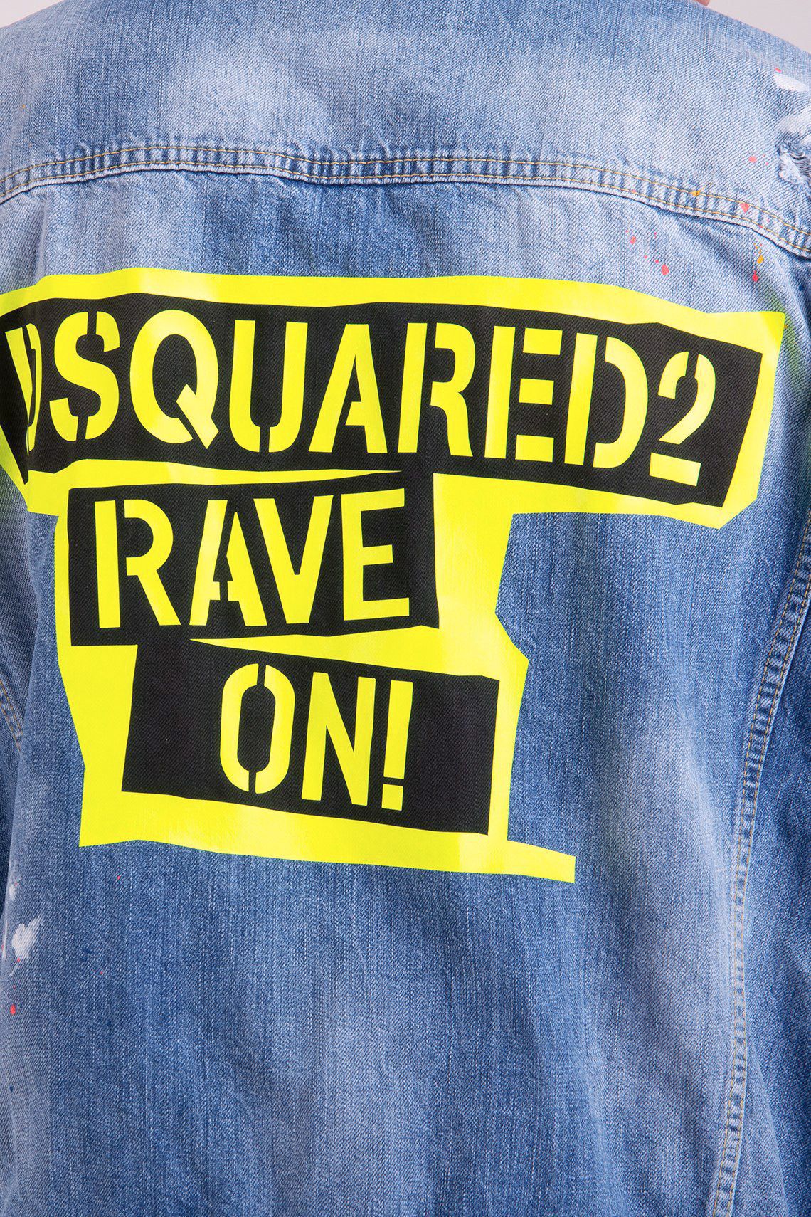Dsquared2 DSQUARED2 "RAVE ON" DENIM OVERSIZED JACKET Size US L / EU 52-54 / 3 - 10 Thumbnail