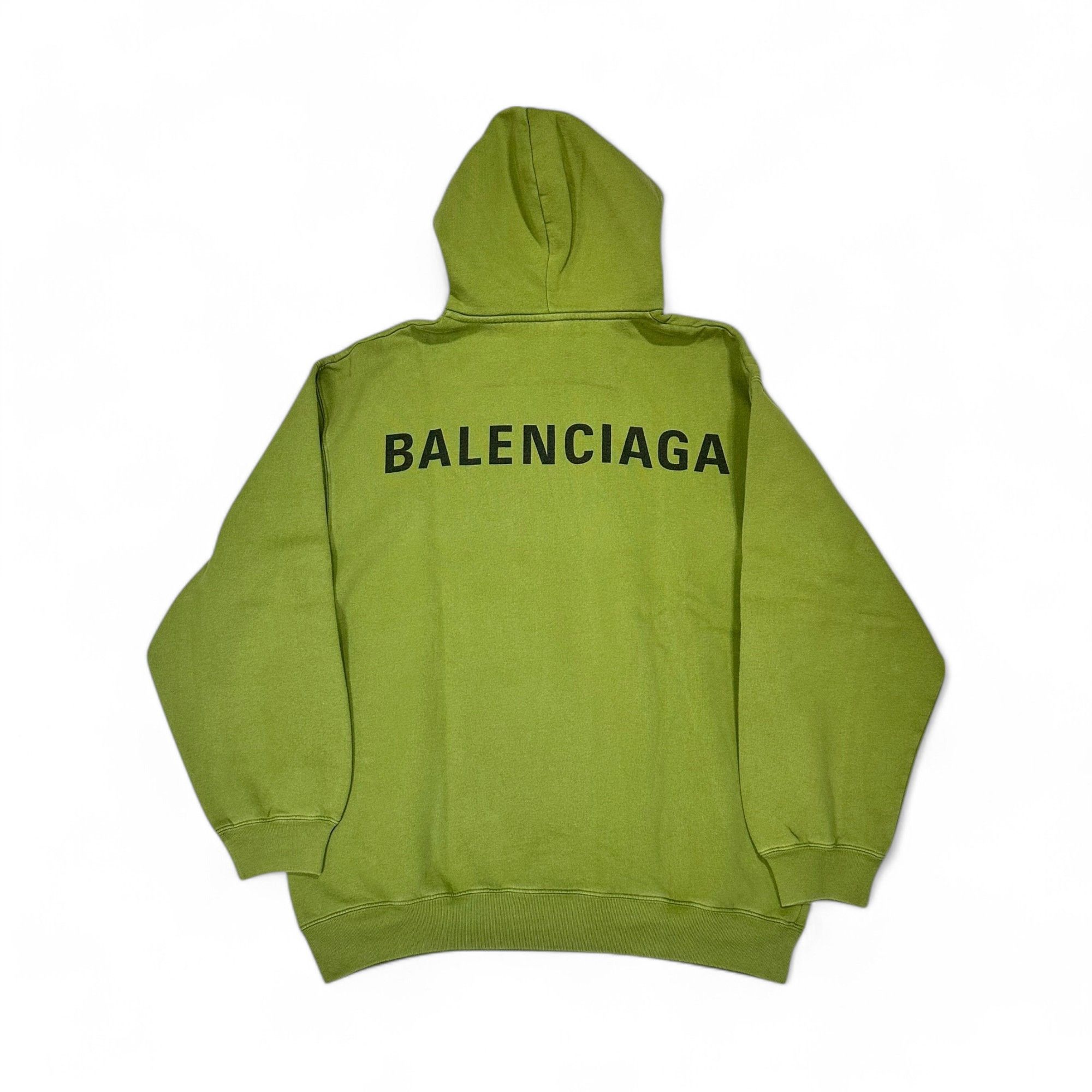 Balenciaga Balenciaga Sweatshirt Back Logo Print Army Green Hoodie Size US M / EU 48-50 / 2 - 1 Thumbnail