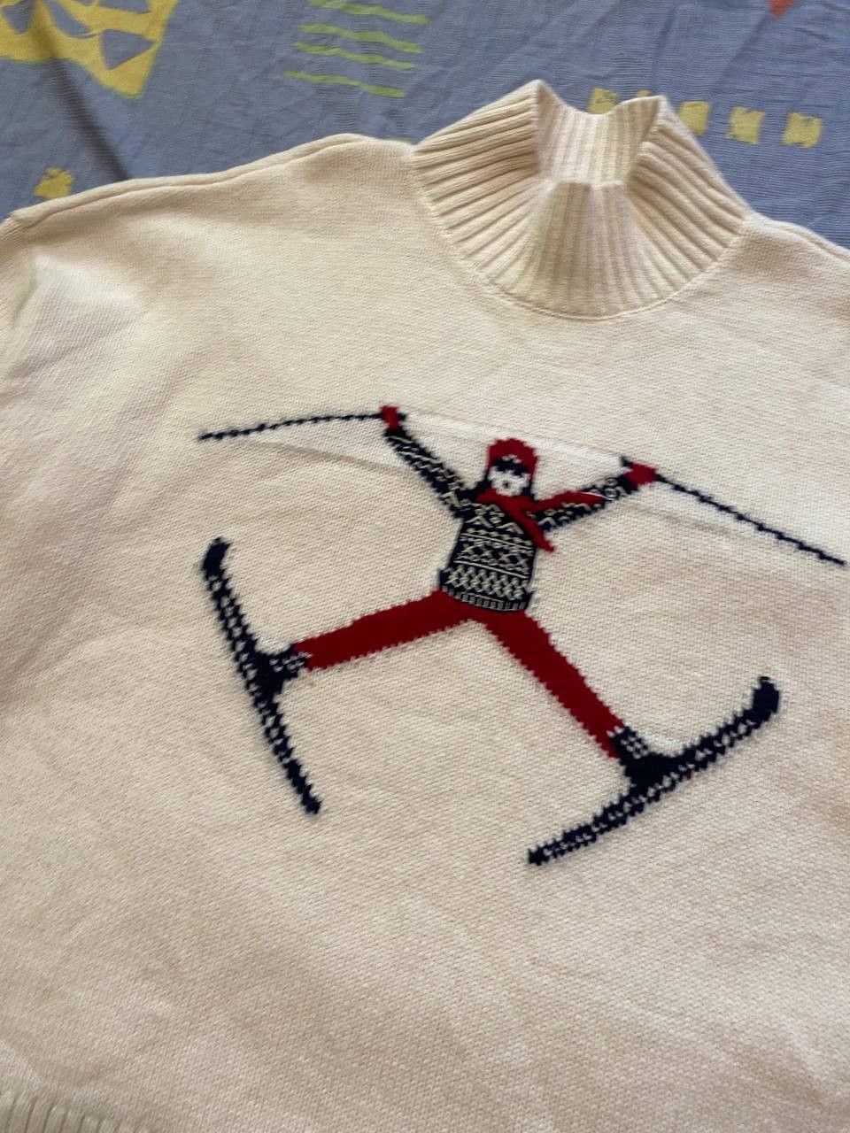 Vintage Joules Abigail Cream High Neck Intarsia Ski Jump Size L / US 10 / IT 46 - 9 Thumbnail