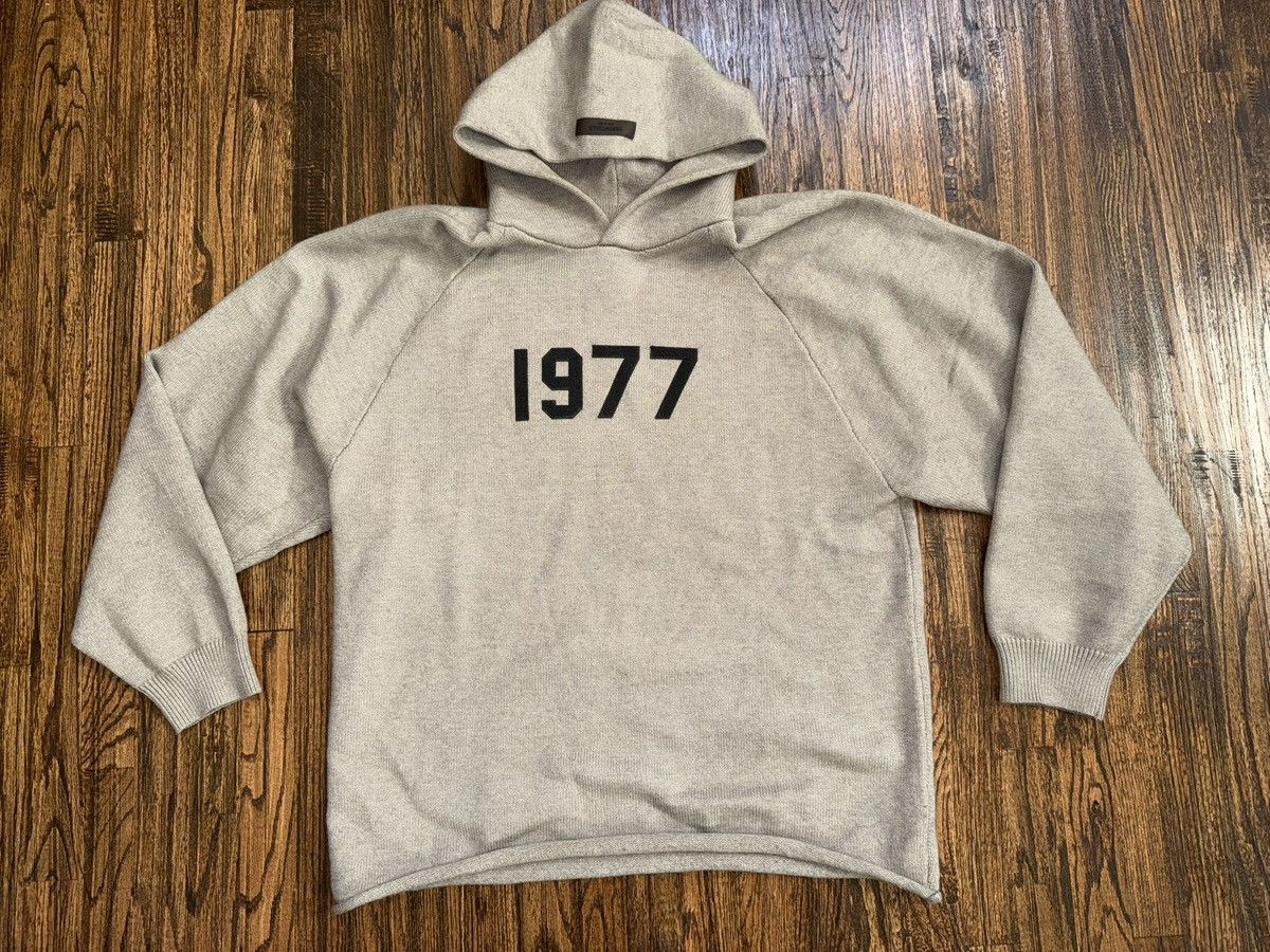 Fear of God Fear of Gods Essentials 1977 Knit Sweater Hoodie Grey Sz XL Size US XL / EU 56 / 4 - 8 Thumbnail