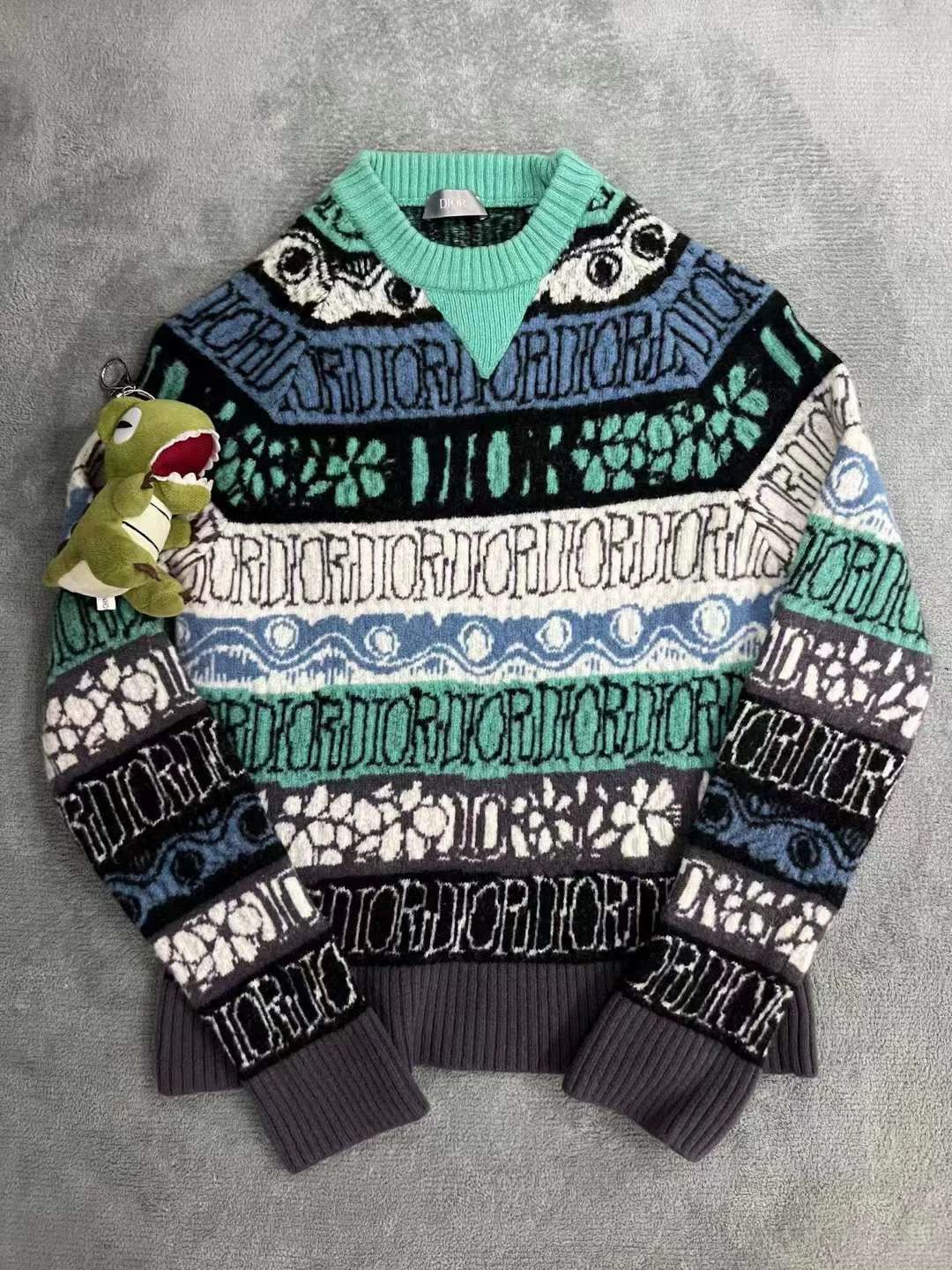 Dior dior patterned knit sweater in blue Size US M / EU 48-50 / 2 - 1 Thumbnail