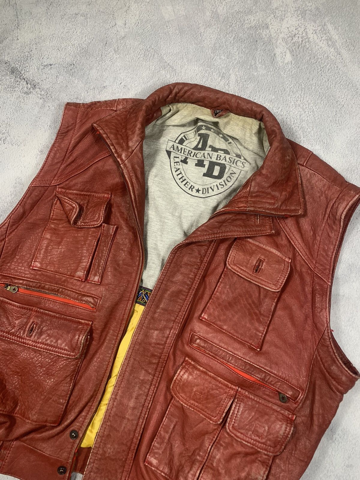 Leather × Vintage Vintage 90s leather vest retro biker style streetwear size Size US L / EU 52-54 / 3 - 2 Thumbnail