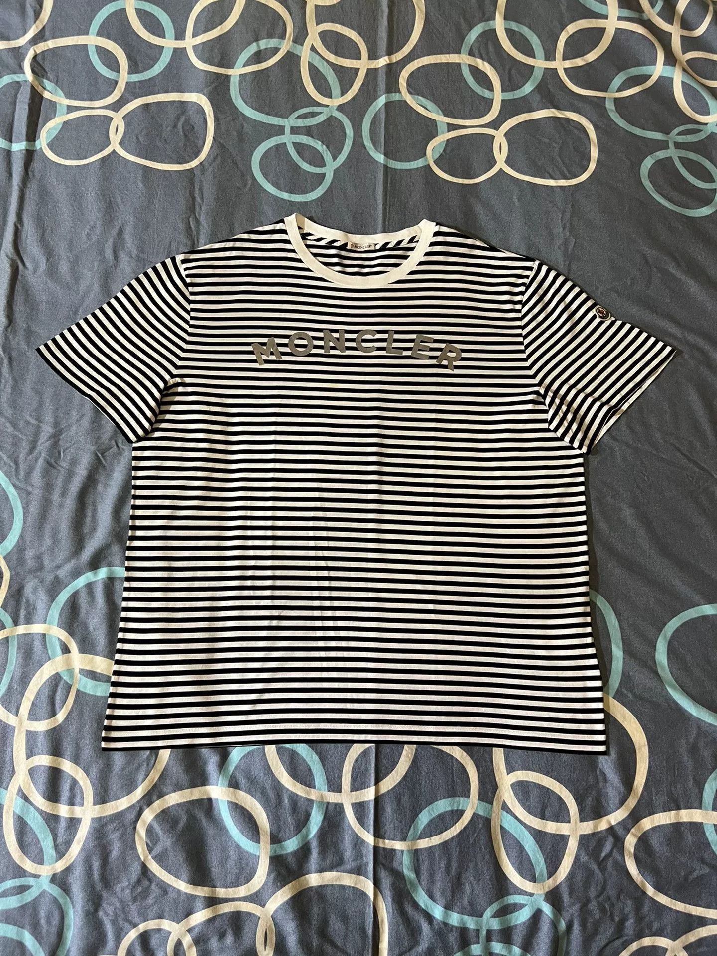Moncler Moncler Double Logo Striped Knit T-Shirt Size US XL / EU 56 / 4 - 1 Thumbnail