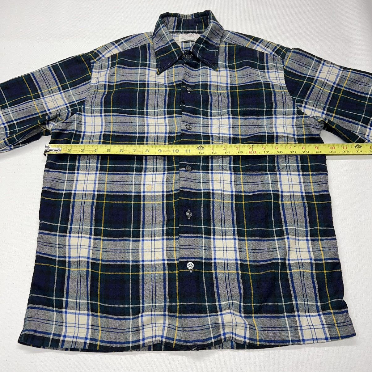 Vintage × Viyella VTG Viyella Flannel Shirt Blue Plaid Button Up Wool Scotland Size US M / EU 48-50 / 2 - 21 Thumbnail