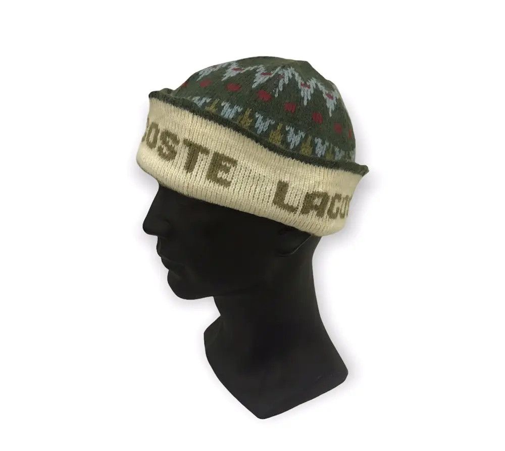 Lacoste × Vintage Lacoste Fullprint Beanie Hat Size ONE SIZE - 3 Thumbnail