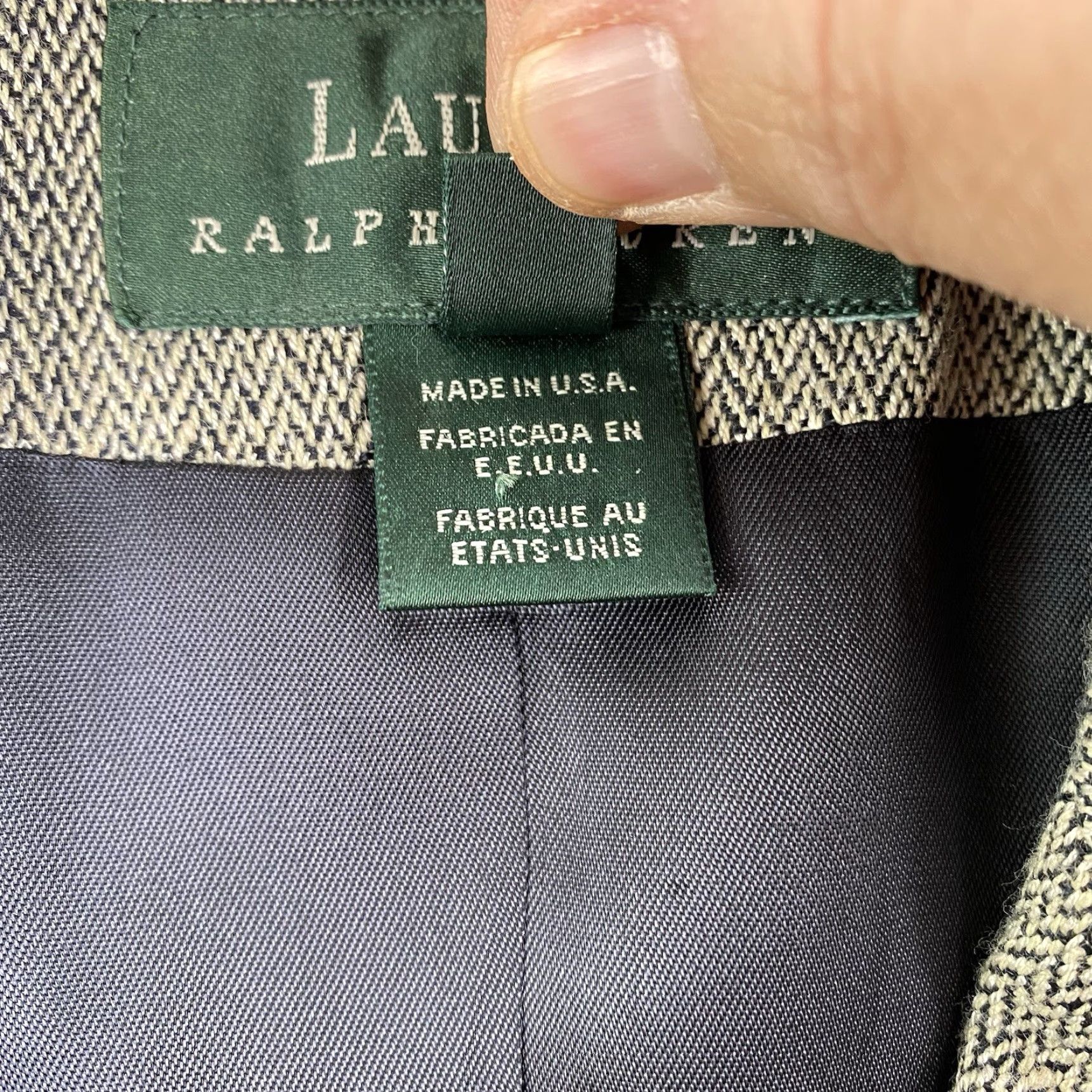 Ralph Lauren VINTAGE Lauren Ralph Lauren Blazer Womens 8 Blue Herringbone Tweed USA Equestrian Riding Size M / US 6-8 / IT 42-44 - 4 Thumbnail