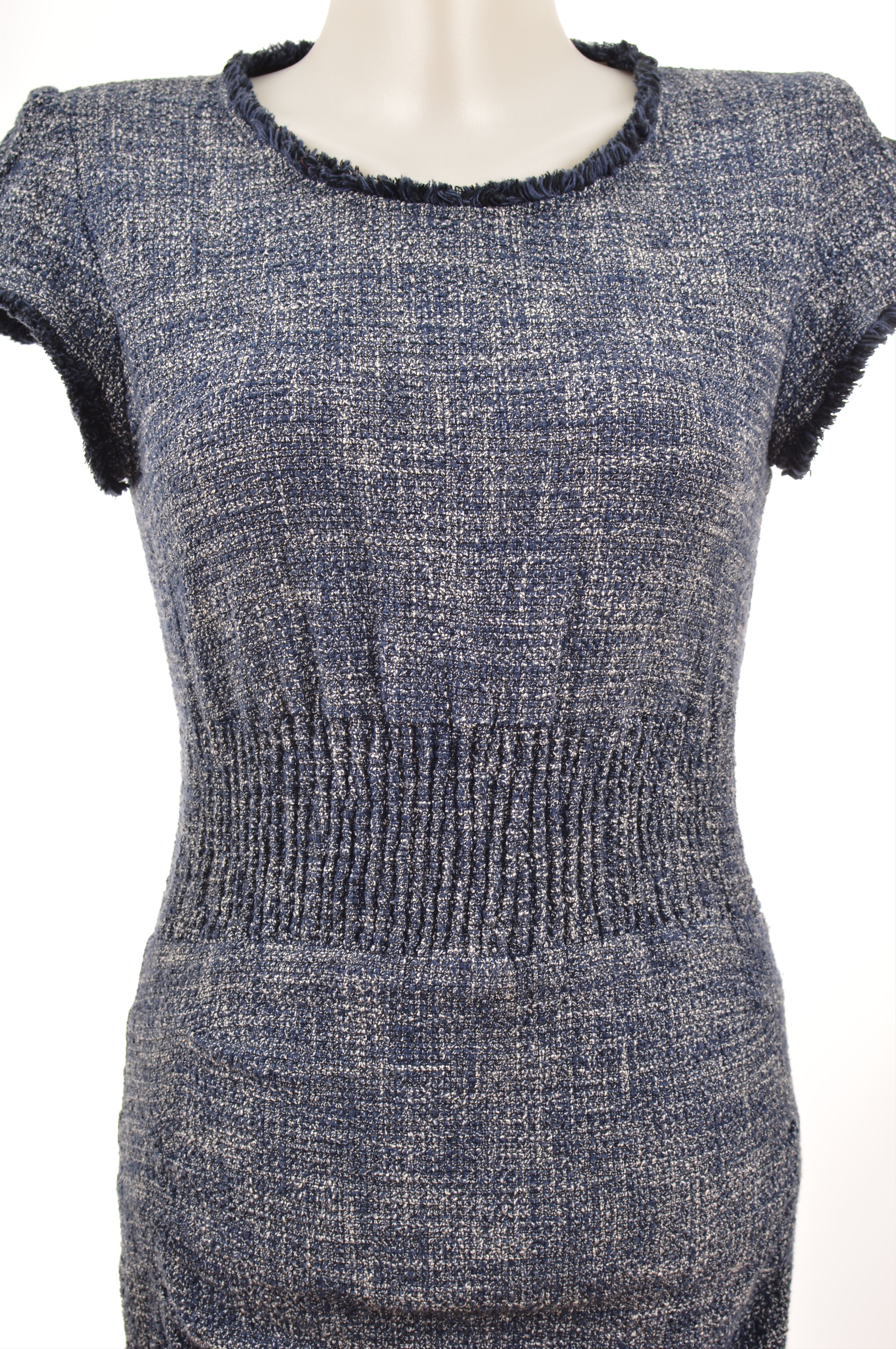 Maje Maje Rought Tweed Blue Dress Size M / US 6-8 / IT 42-44 - 2 Thumbnail