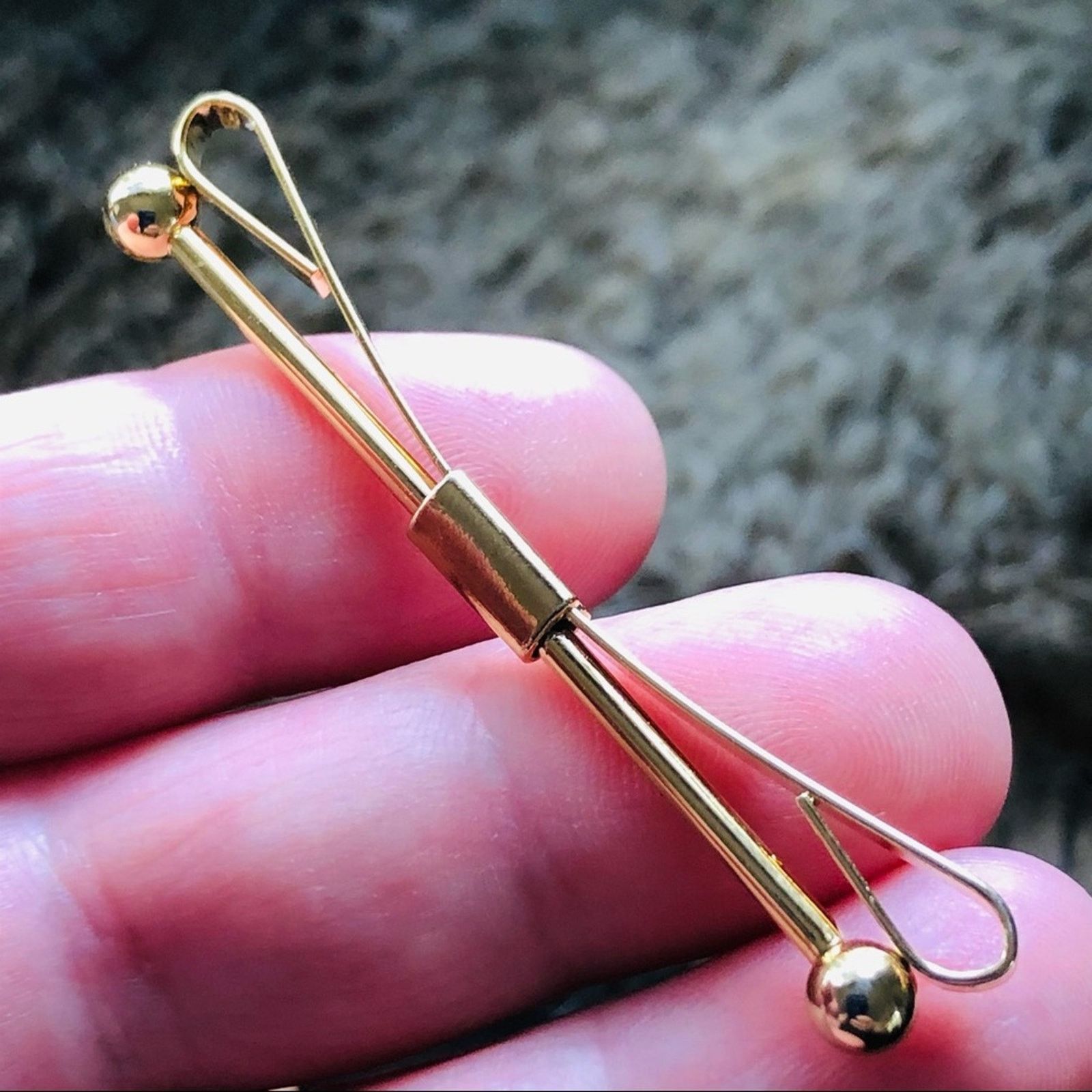 Vintage Vintage men’s gold plated bow tie collar bar pin Size ONE SIZE - 6 Thumbnail