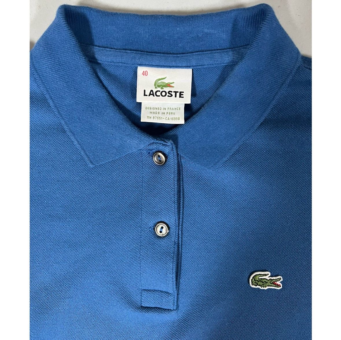 Lacoste Lacoste Collared Button-Up Polo Shirt Blouse Size 40 (M) 🐊✨ Size M / US 6-8 / IT 42-44 - 3 Thumbnail
