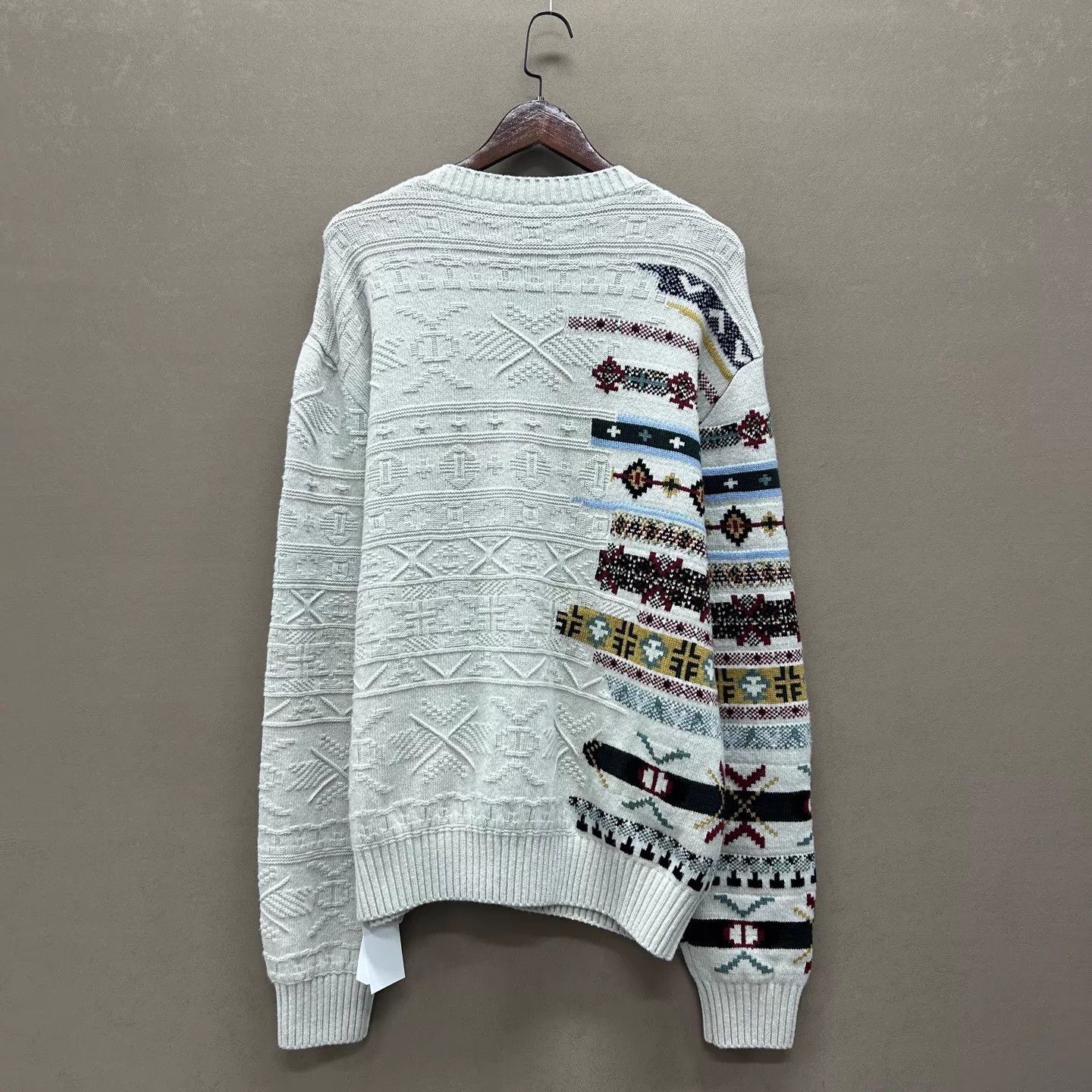 Hermes Hermes light gray irregular wool sweater XXL NWT Size XXL / US 16-18 / IT 52-54 - 2 Thumbnail