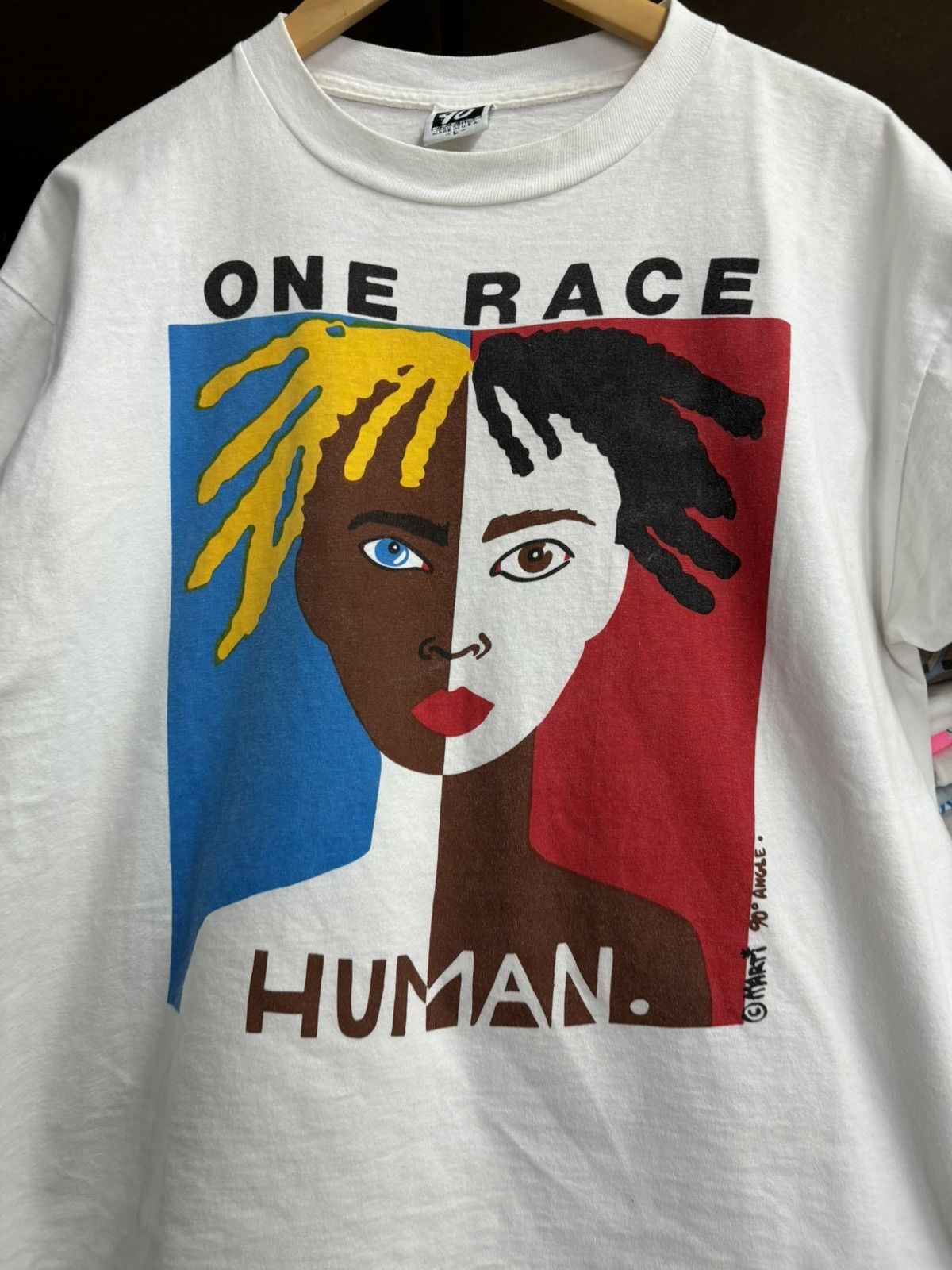 Vintage VERY RARE! Vintage 90’s One Race Human Promo AntiRacism Size US L / EU 52-54 / 3 - 5 Thumbnail