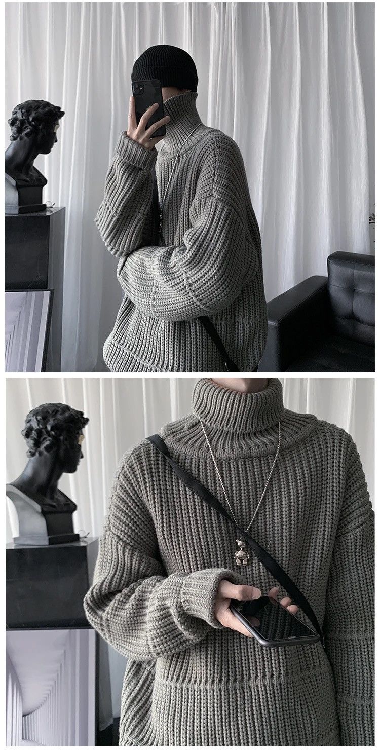 Japanese Brand × Vintage Turtle Neck - Style Streetwear Knitted Sweatshirt Size US XL / EU 56 / 4 - 3 Thumbnail