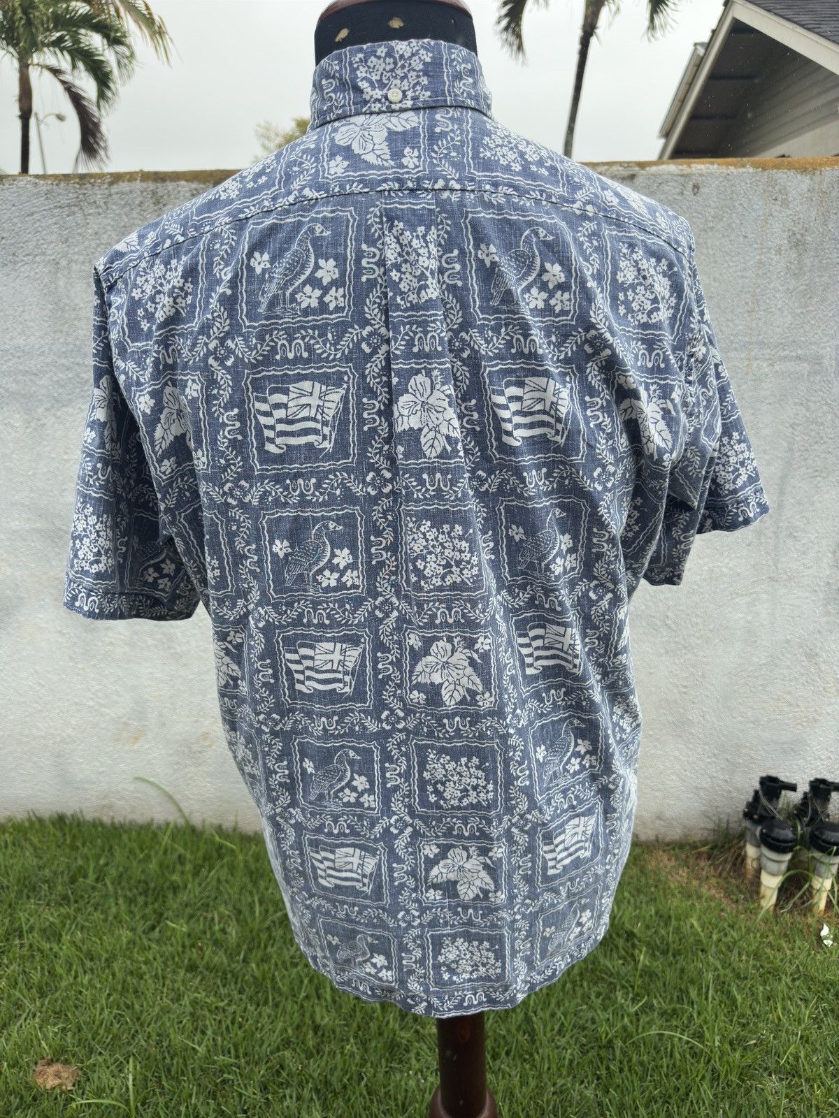 Reyn Spooner PreOwned Reyn Spooner Hawaiian Print 3/4 Button Blue Men's M Size US M / EU 48-50 / 2 - 2 Thumbnail
