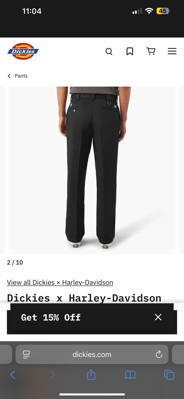 Dickies × Harley Davidson Dickies x Harley-Davidson 874 Work Pants Size US 33 - 2 Thumbnail
