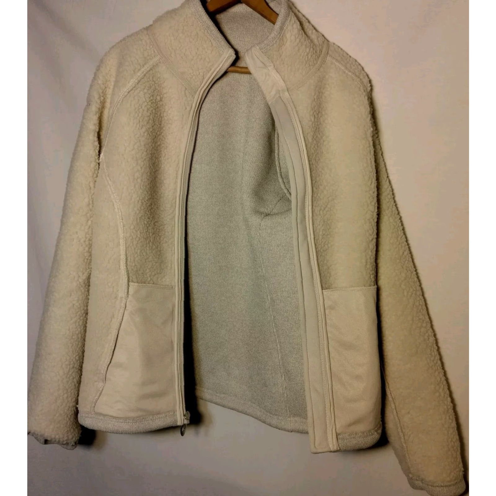 Spyder VINTAGE Spyder Knit Sweater Jacket Women M Oatmeal Heather Full Zip Sherpa Lined READ Size M / US 6-8 / IT 42-44 - 5 Thumbnail