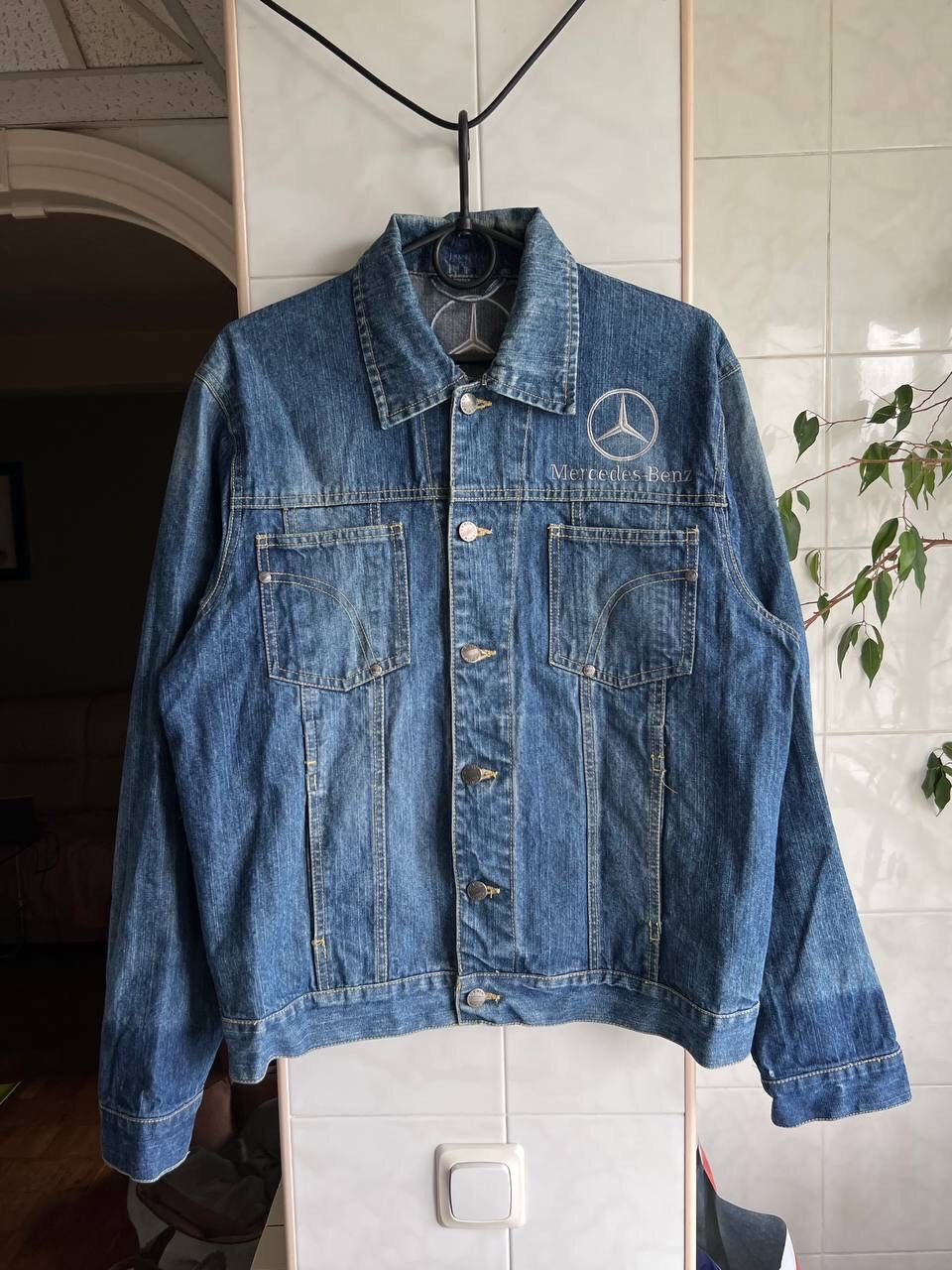 Mercedes-Benz × Vintage Vintage 90s Mercedes Benz Blue Denim Jacket Logo Y2K Racing Size US M / EU 48-50 / 2 - 2 Thumbnail
