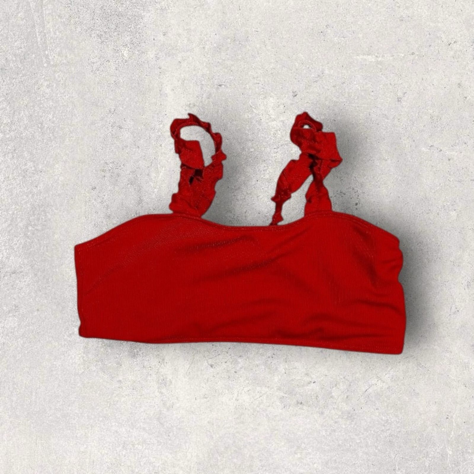 Shein Red Ruffled Bikini Top Size XS / US 0-2 / IT 36-38 - 1 Preview