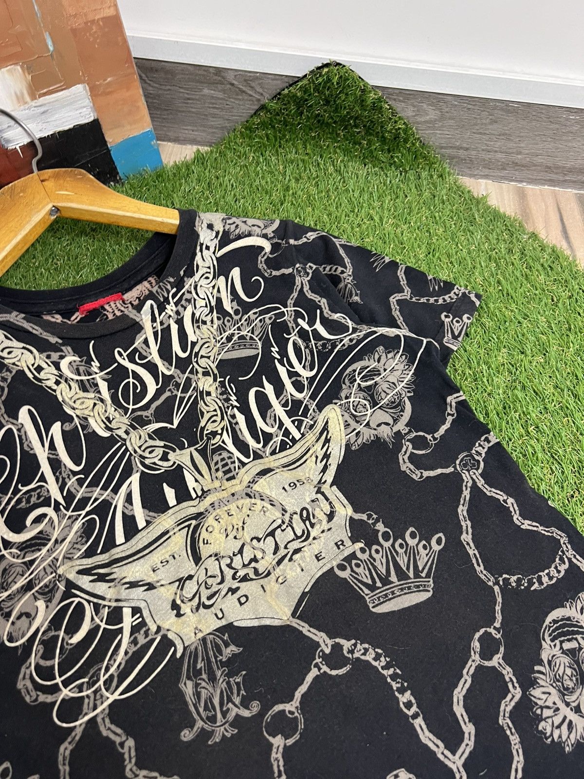 Christian Audigier × Ed Hardy × Vintage Vintage Christian Audigier “Champ” Black T-Shirt Size US M / EU 48-50 / 2 - 3 Thumbnail
