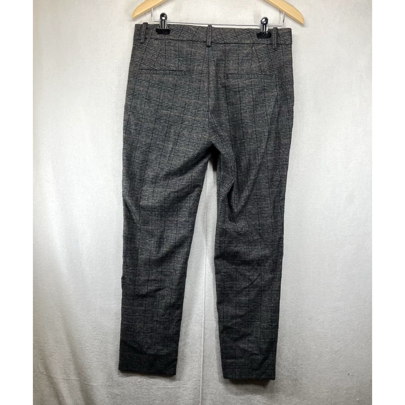 Zara ZARA NWT Women's Ankle Pants Tapered Plaid Grey Brown Preppy Old Money Size 6 Size 28" / US 6 / IT 42 - 2 Thumbnail