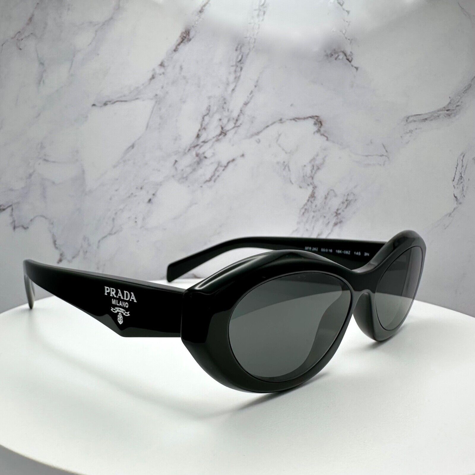 Prada New Prada Sunglasses Black Acetate Symbole Logo Slim Size ONE SIZE - 22 Thumbnail