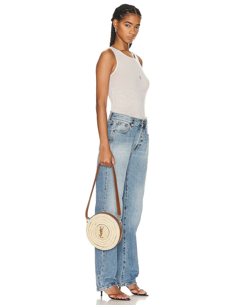 Saint Laurent Paris o1b1hav110525 744292 Size: OS / Round Bag in Raffia Leather Size ONE SIZE - 2 Thumbnail