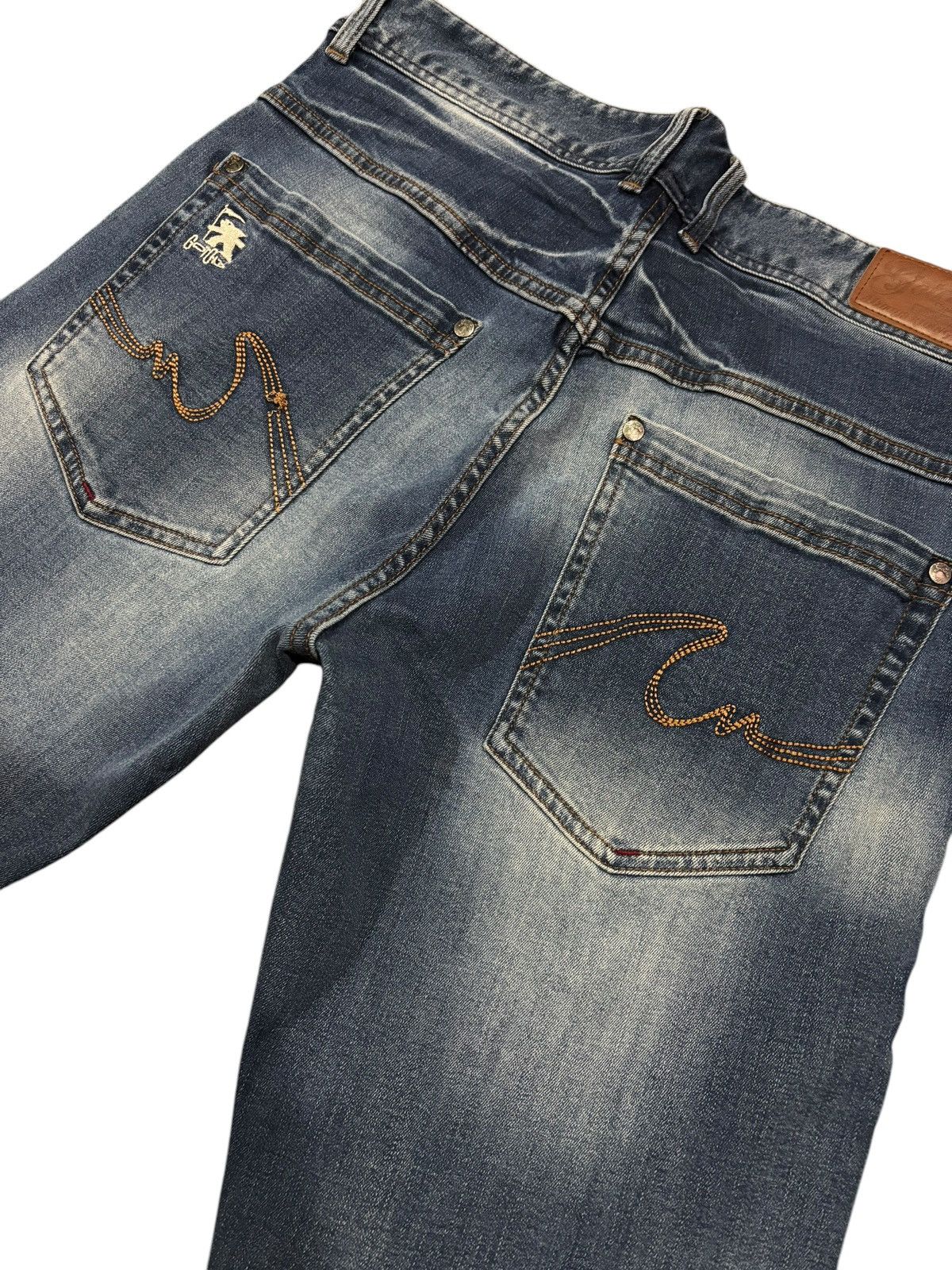 Gotcha × Seditionaries Y2k Vtg Gotcha Distressed Faded Patchwork Stretch Jeans Size US 34 / EU 50 - 6 Thumbnail