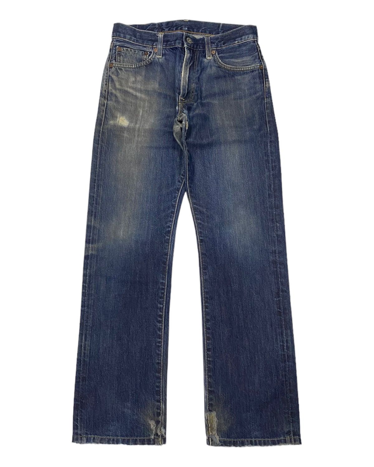 image of Distressed Denim x Undercover Uniqlo S002 Japan Distress Rips Denim Undercover Style in Blue (Size 
