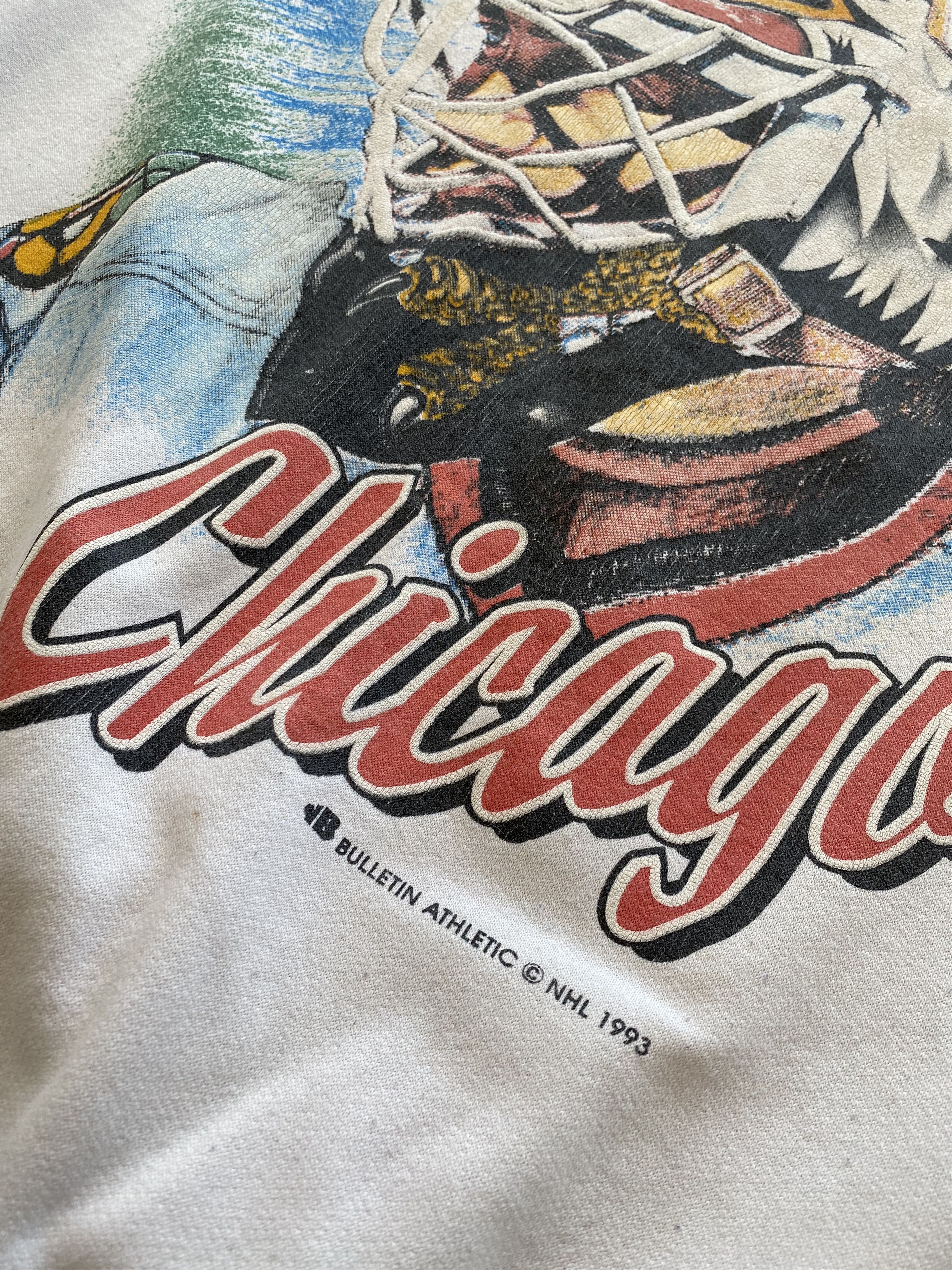 NHL × Vintage Chicago Blackhawks Vintage 1993 NHL Sweatshirt Size US XXL / EU 58 / 5 - 18 Thumbnail