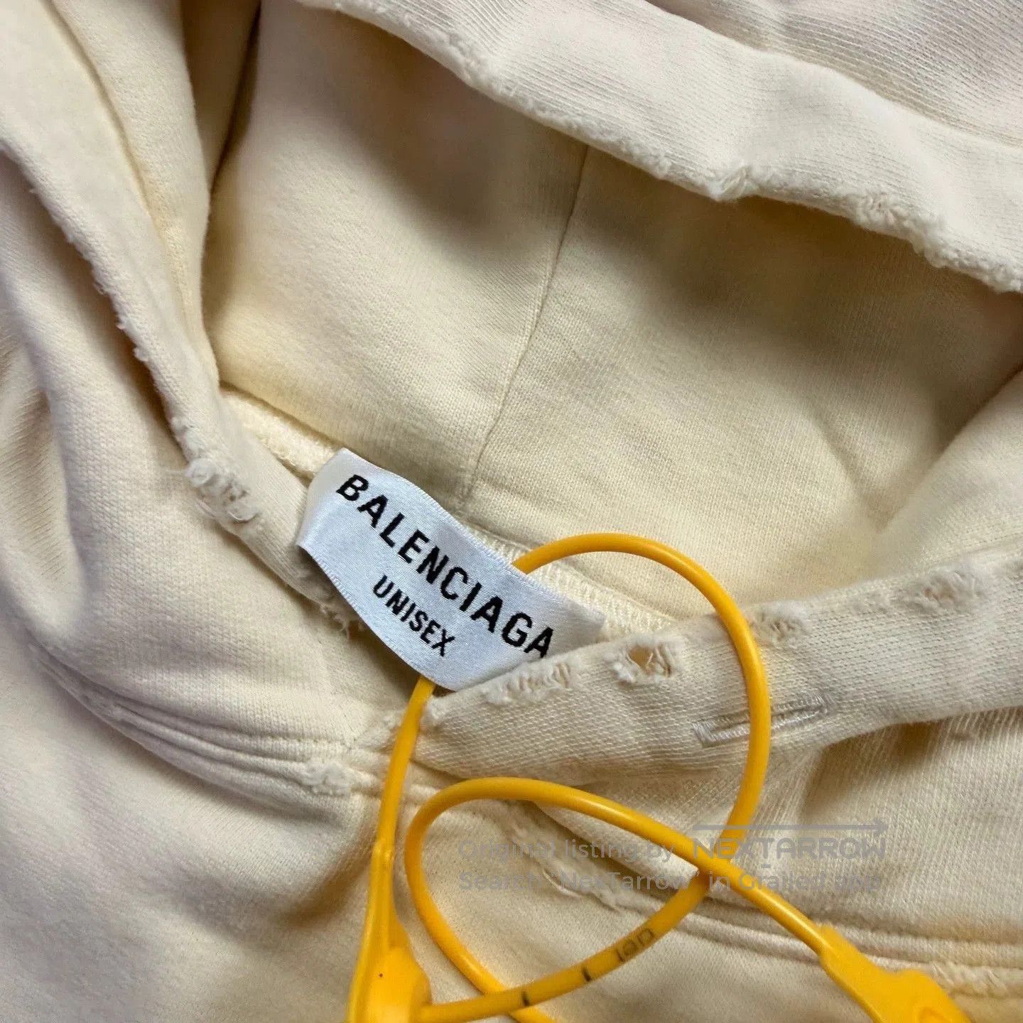 balenciaga scissors hoodie in beige color.