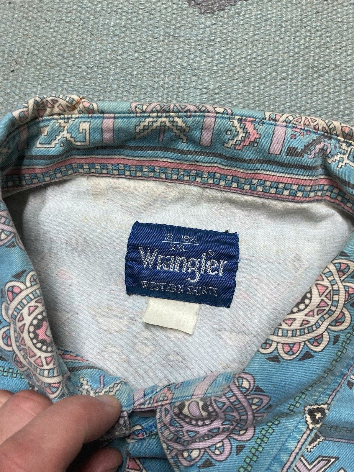 Vintage Vtg button shirt wrangler brushpopper aztec southwestern XXL Size US XXL / EU 58 / 5 - 5 Thumbnail