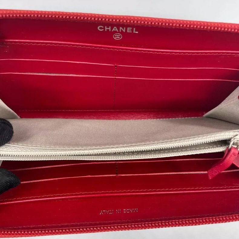 Chanel Chanel Long Wallet in Red Grain Leather -2505 Size ONE SIZE - 9 Thumbnail
