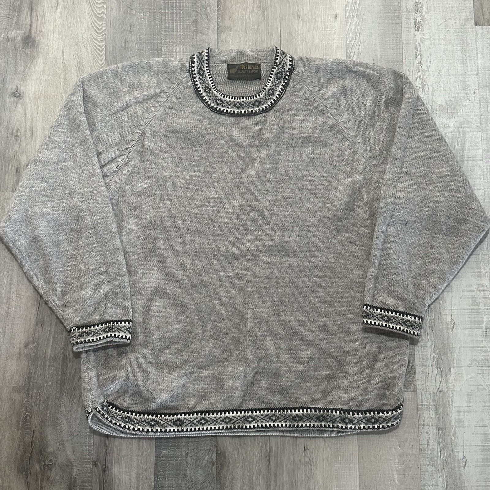 Vintage Vintage 100% Alpaca Wool Made In Peru Crewneck Sweater XL Size US XL / EU 56 / 4 - 1 Thumbnail