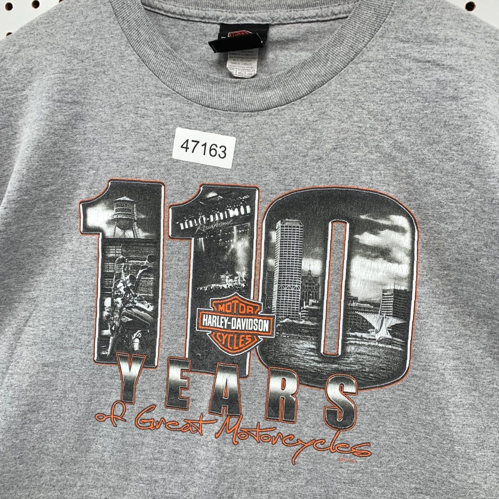 Harley Davidson Harley-Davidson T Shirt Mens XL 110th Years Anniversary Gray Motorcycle Hals Size US XL / EU 56 / 4 - 7 Thumbnail