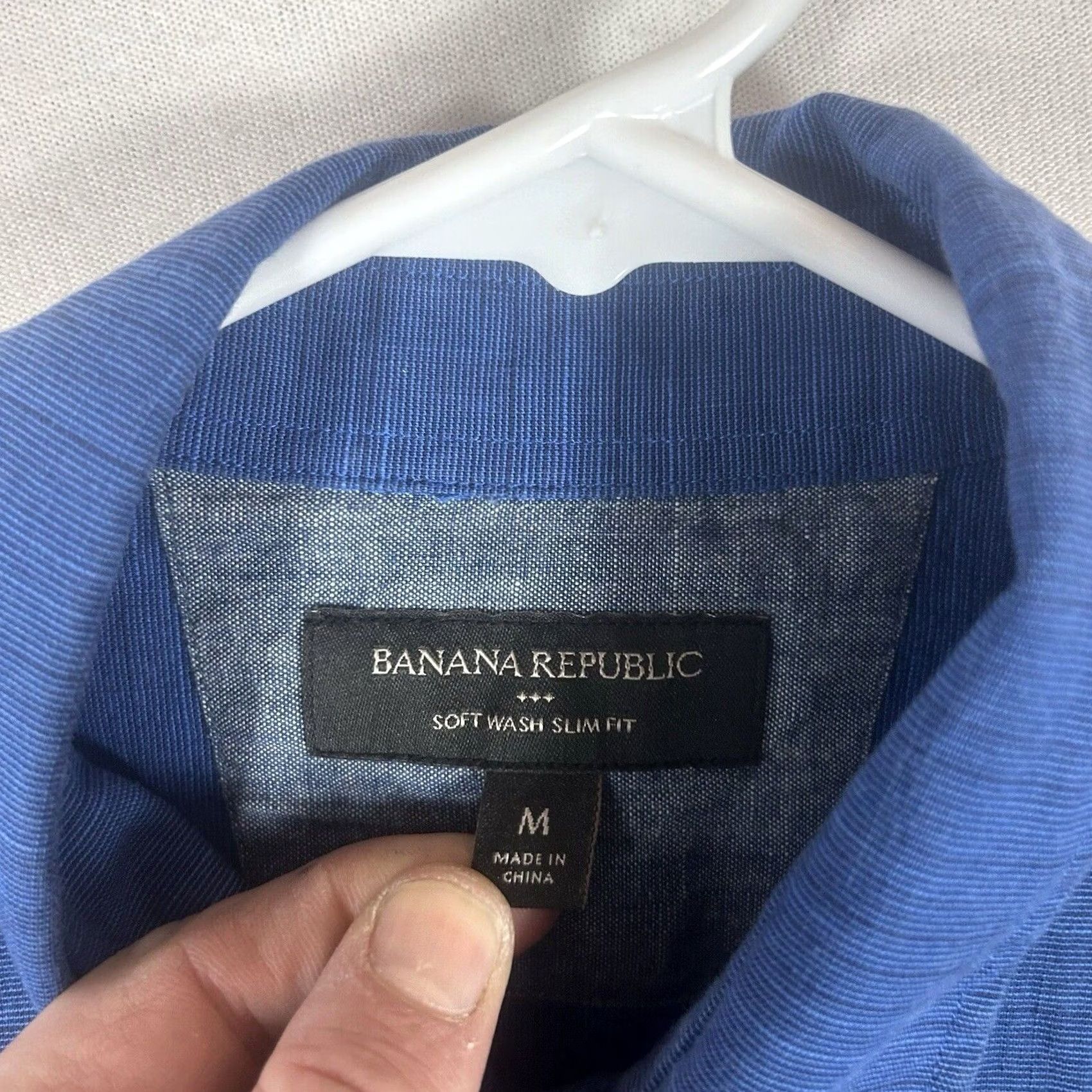 Banana Republic Banana Republic Button-Up Shirt Mens M Slim Fit Blue Long Sleeve Button-Front 100% Cotton Size US M / EU 48-50 / 2 - 3 Thumbnail