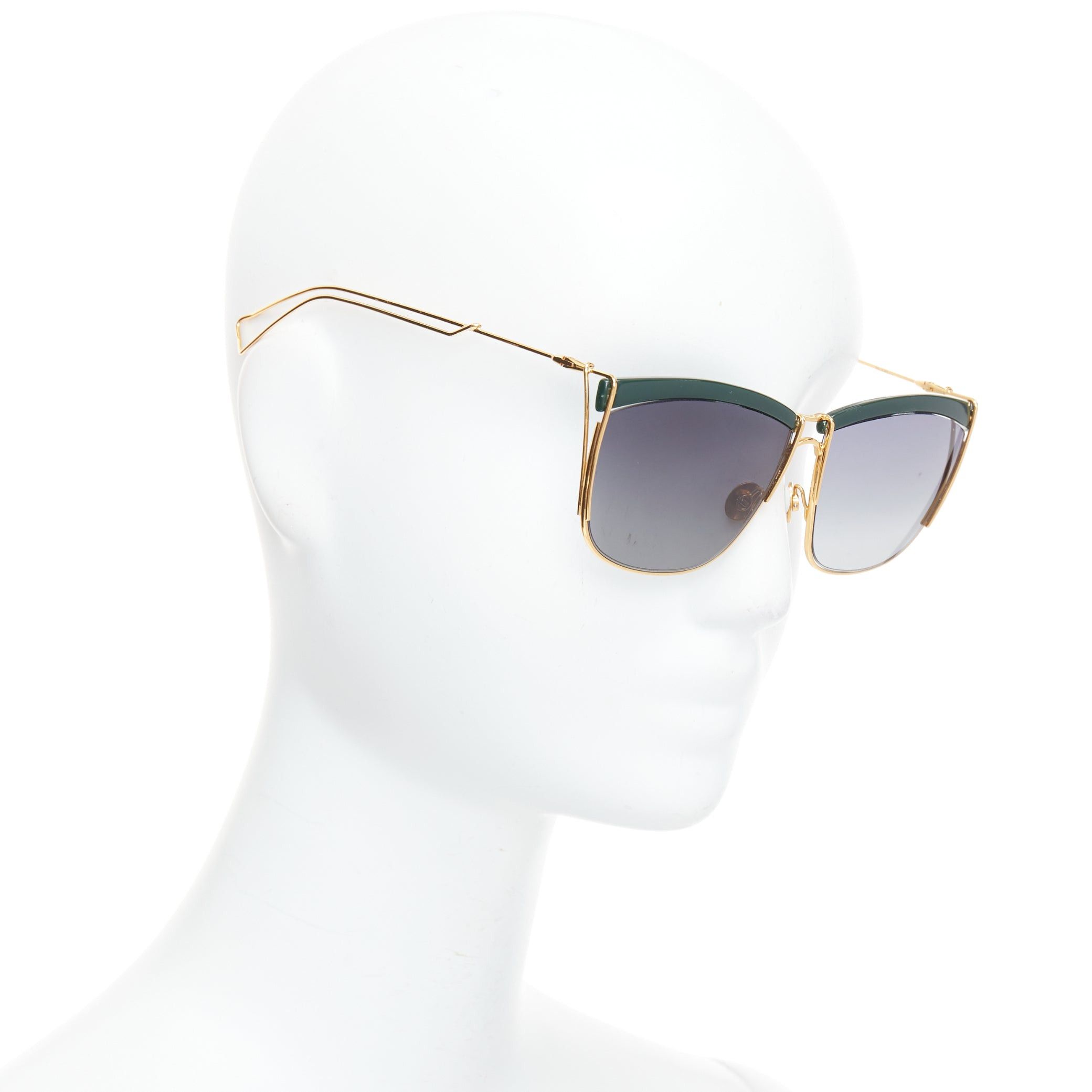 Dior DIOR So Electric green bridge gold trims gradient lens squoval sunnies Size ONE SIZE - 1 Thumbnail